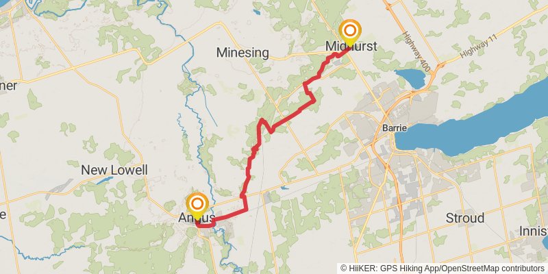 Ganaraska Trail stage 15 Map