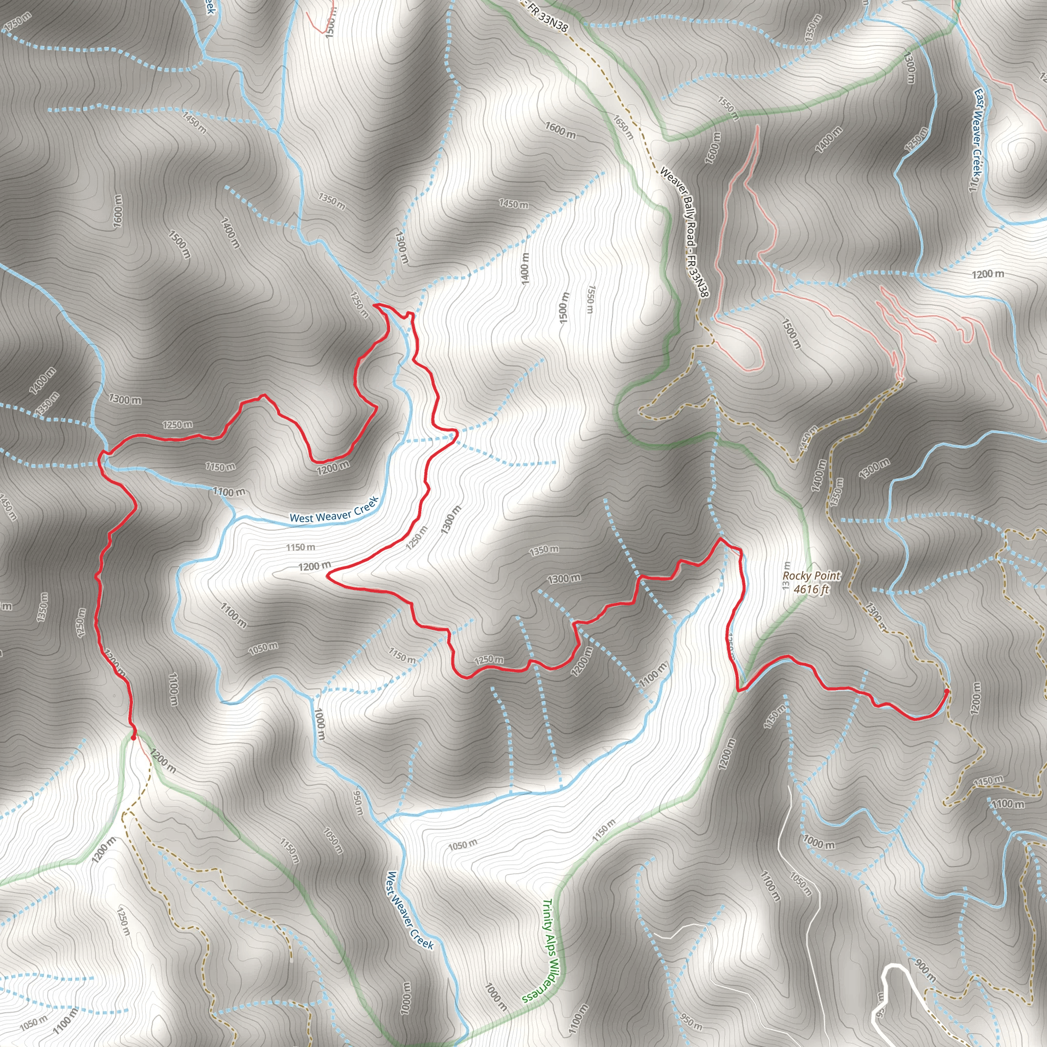 Dolly Ditch Trail mobile static map