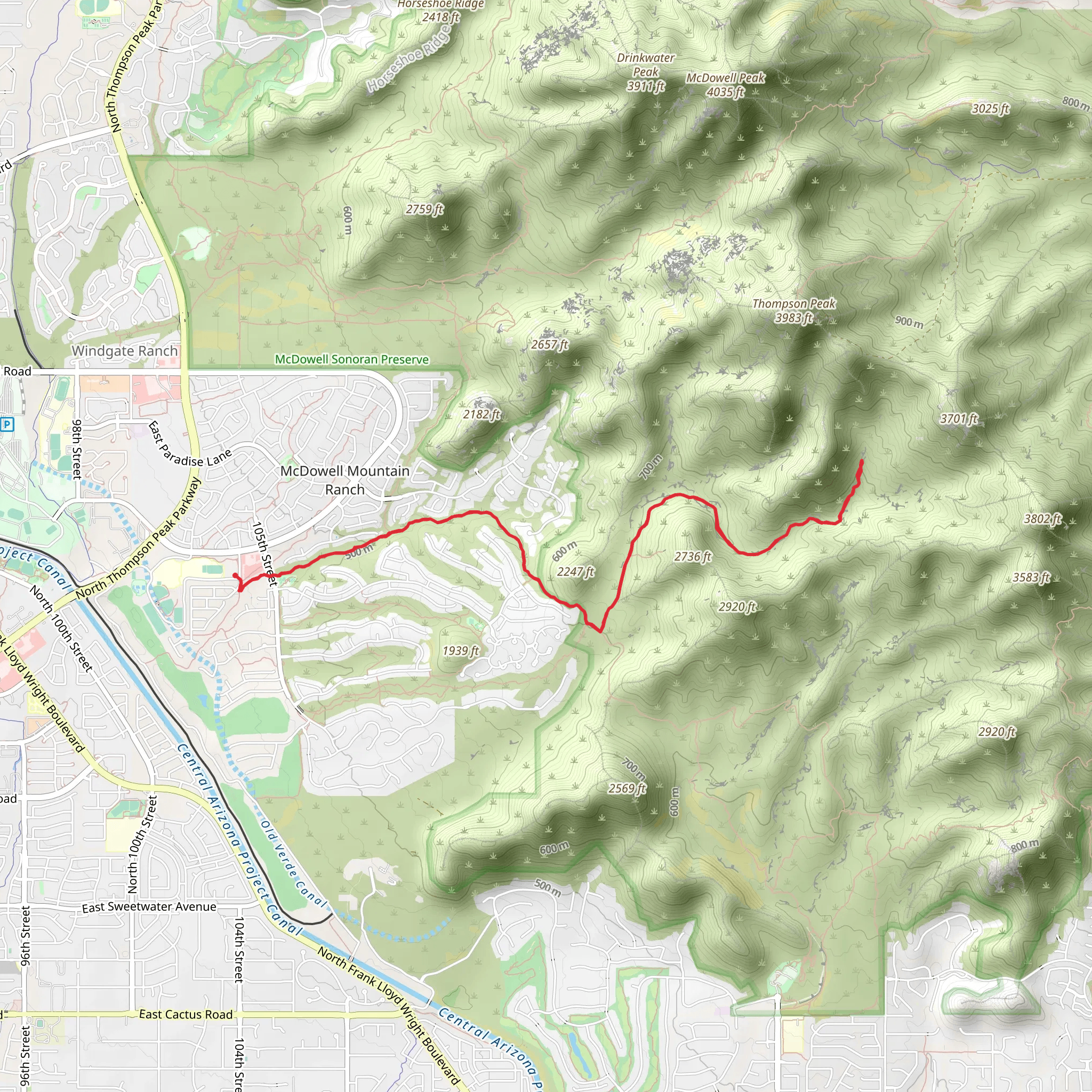 Quartz Trail from 104th Street mobile static map