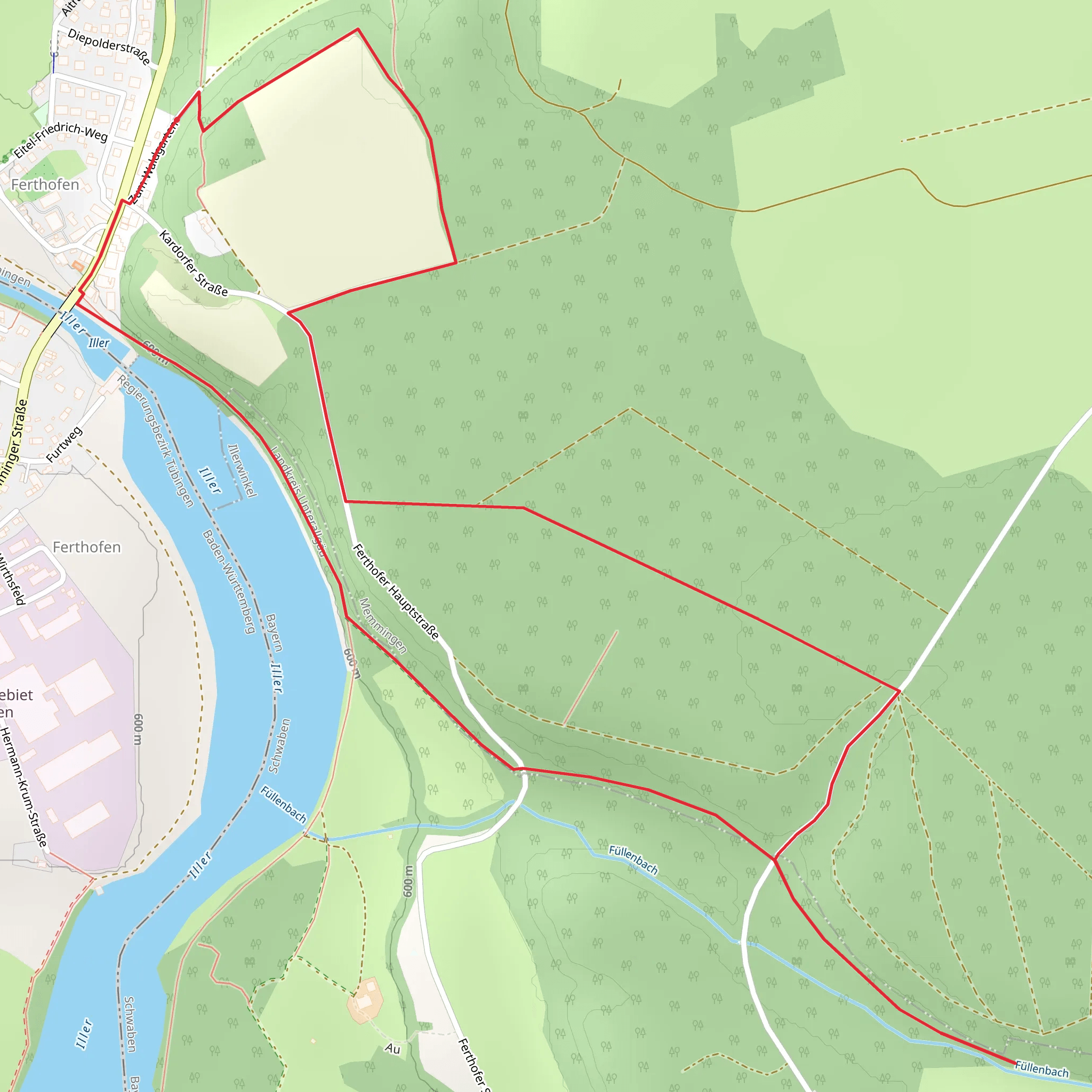 Illerstauseerunde and Fuellenbach mobile static map