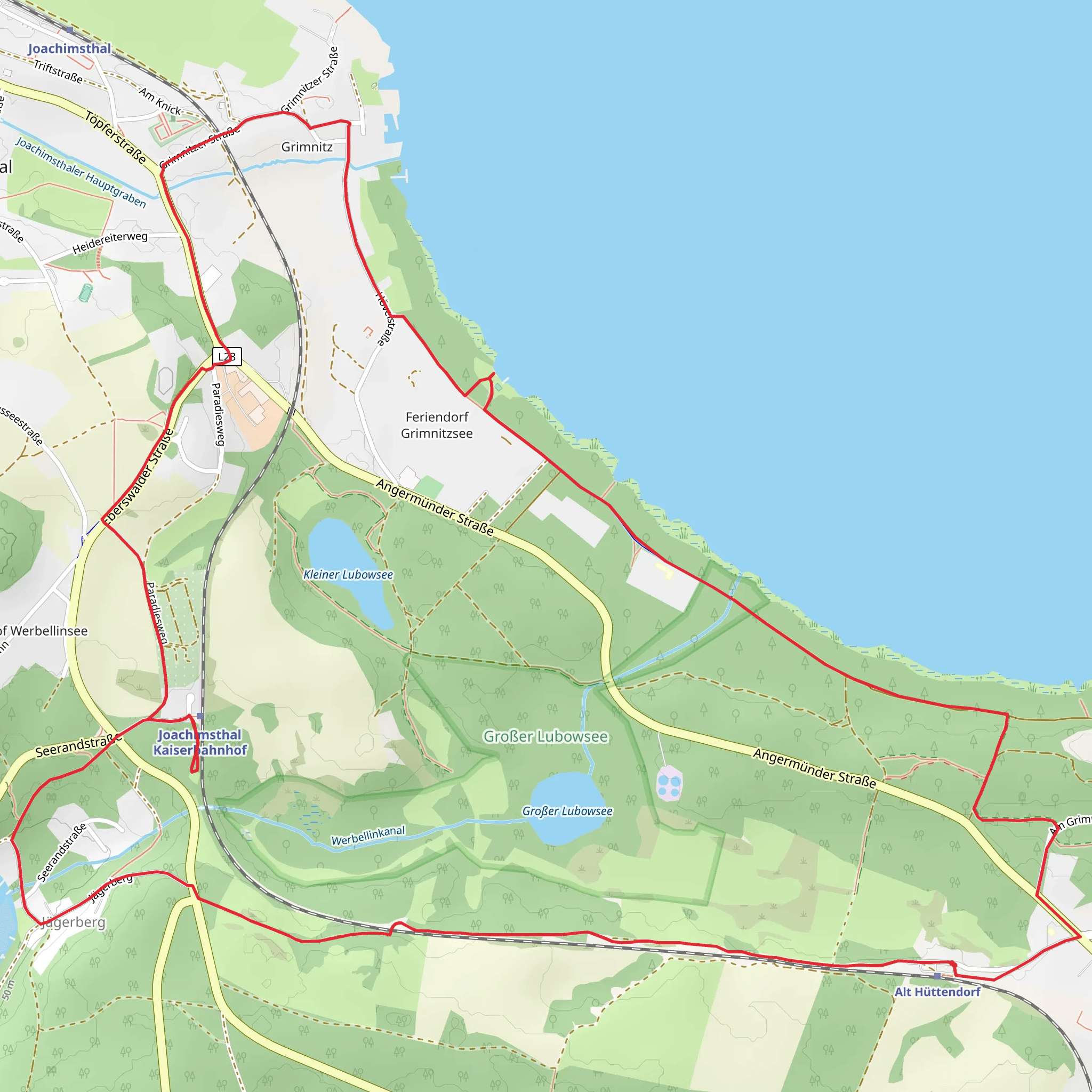 Werbellinkanal via Seeweg mobile static map