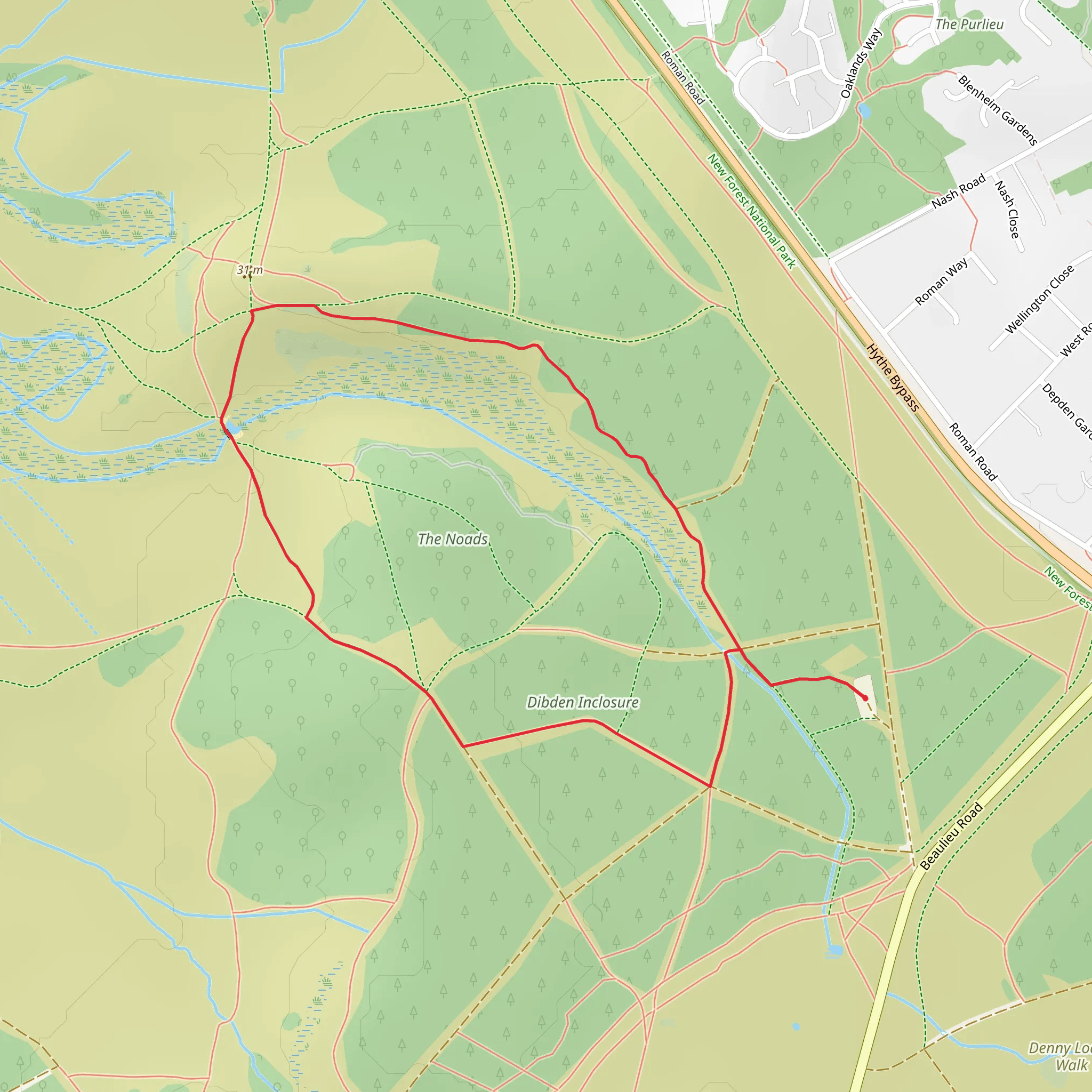 Dibden Inclosure Loop mobile static map