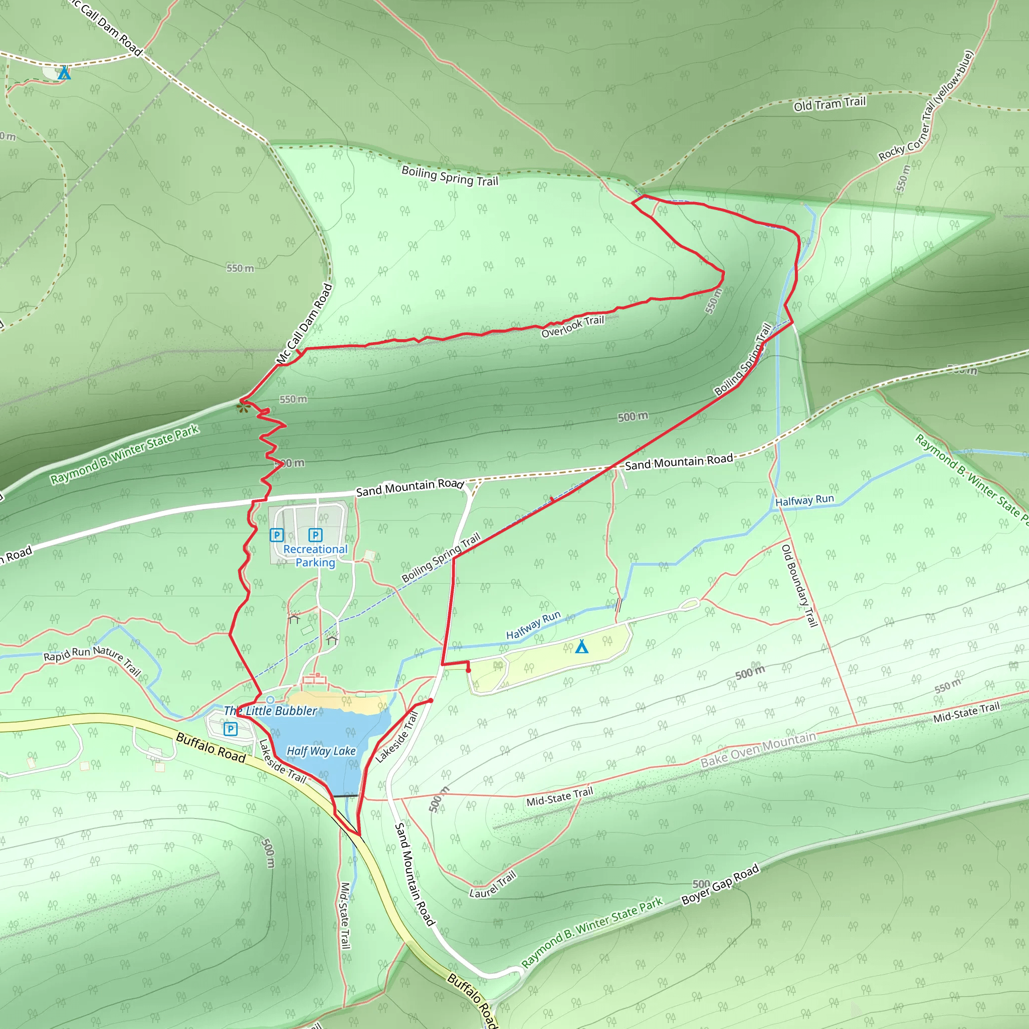 Half Way Lake Loop via Winter Park Hiking mobile static map