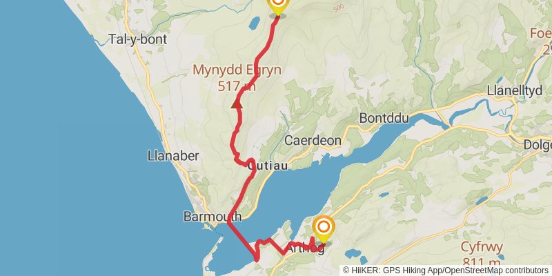 Snowdonia to the Gower Walk stage 7 Map
