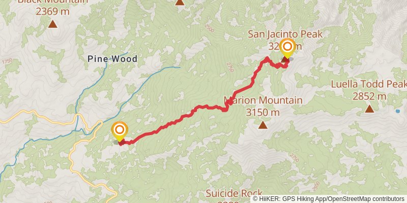 Marion Mountain to San Jacinto Peak stage 2 Map