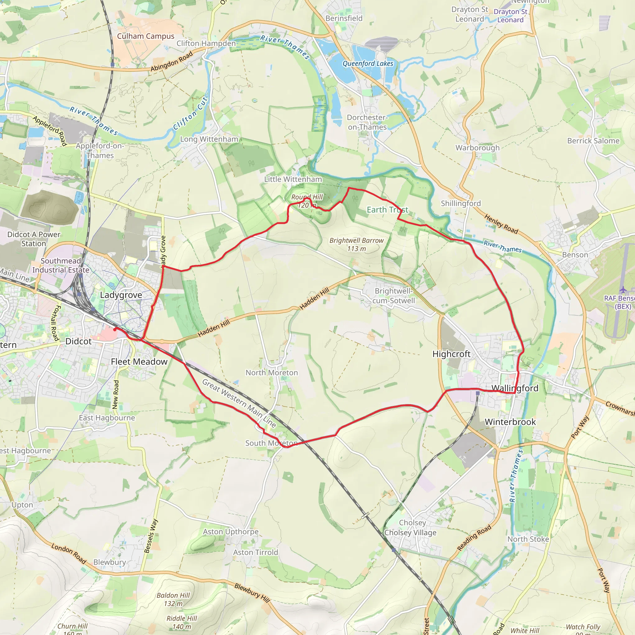 Didcot to Wallingford Loop mobile static map