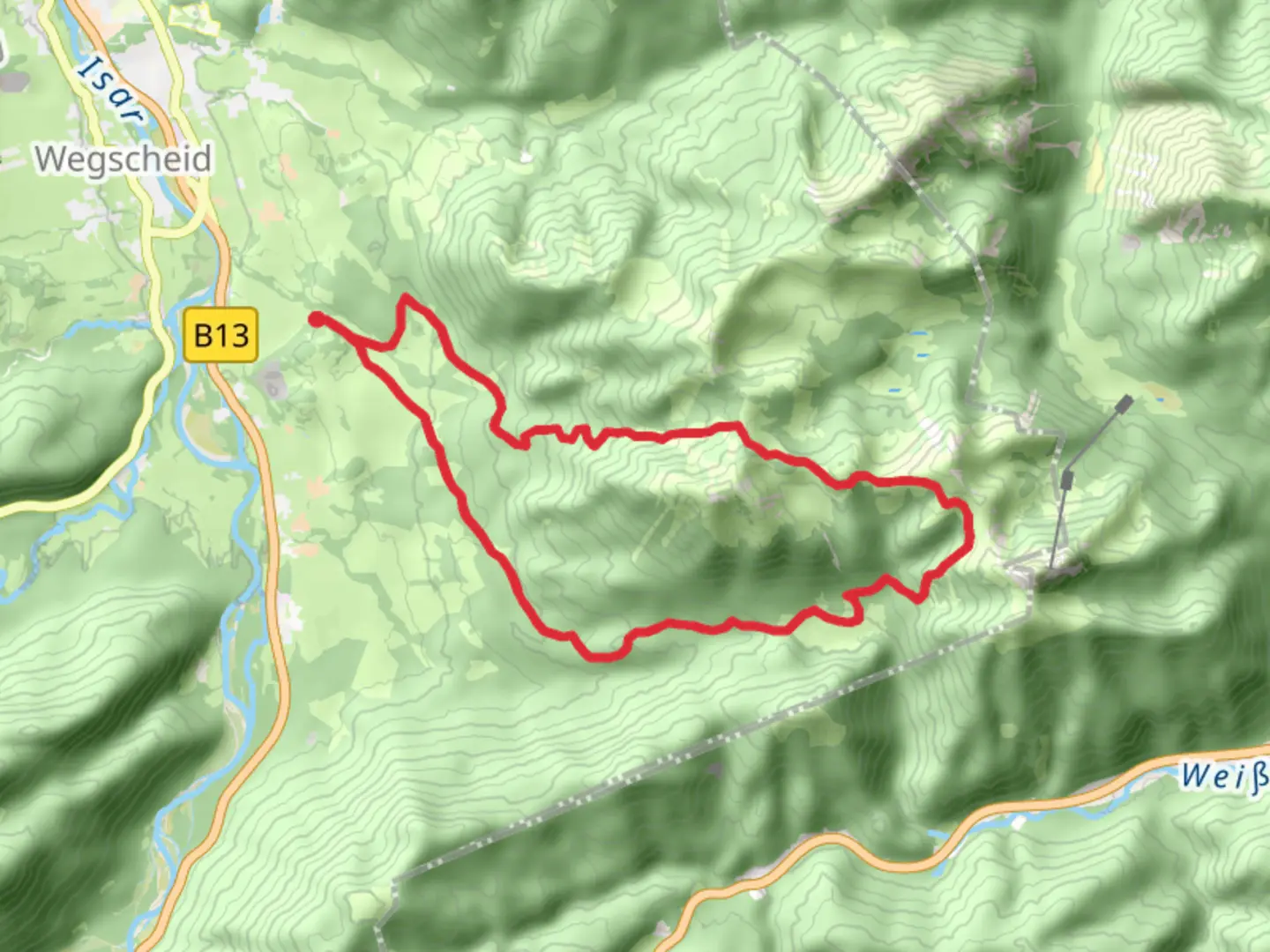 An image depicting the trail Platten and Gufelwand Loop and its surrounding area.