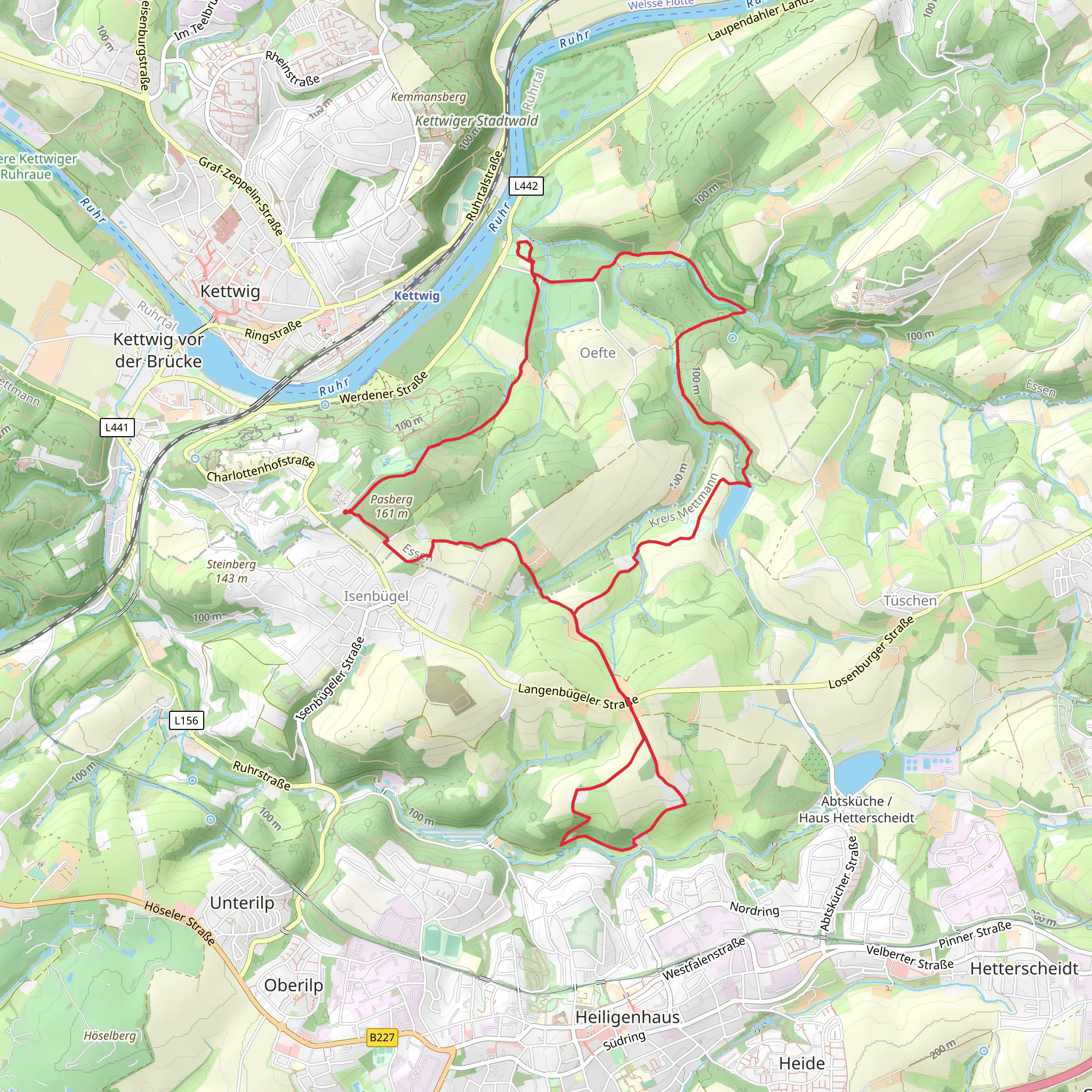 Farrenberg, Römersweg and Oefte Loop mobile static map