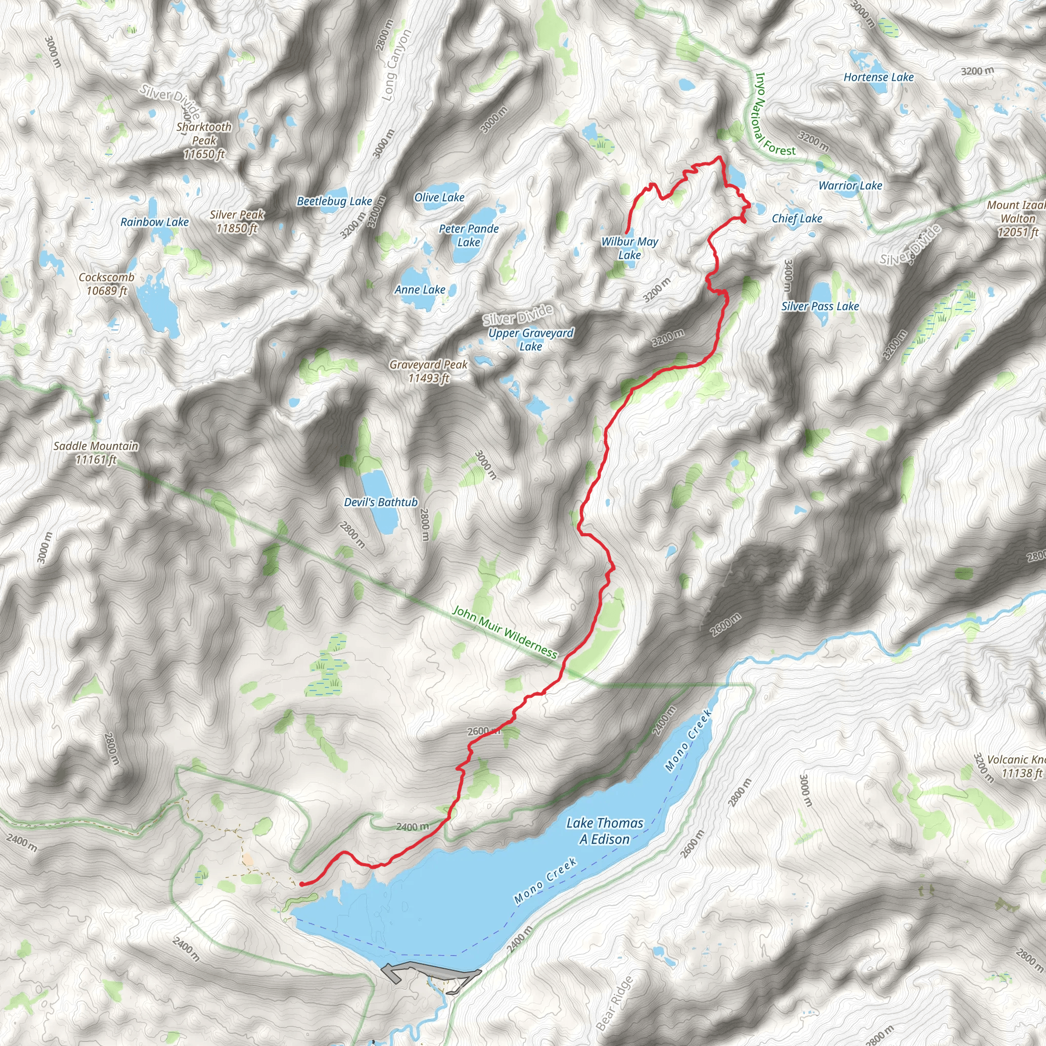 Wilbur May Lake via Goodale Pass Trail mobile static map