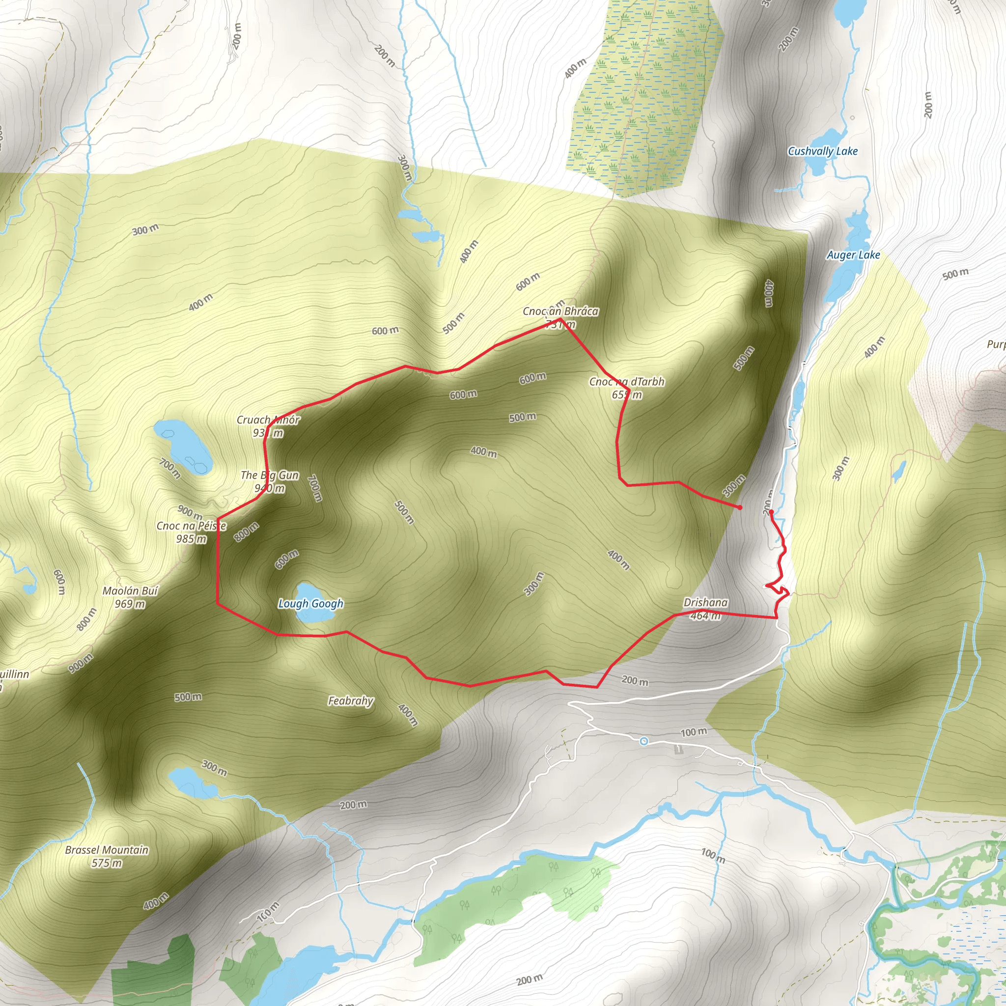 Cnoc na Peist via Lough Googh Loop mobile static map
