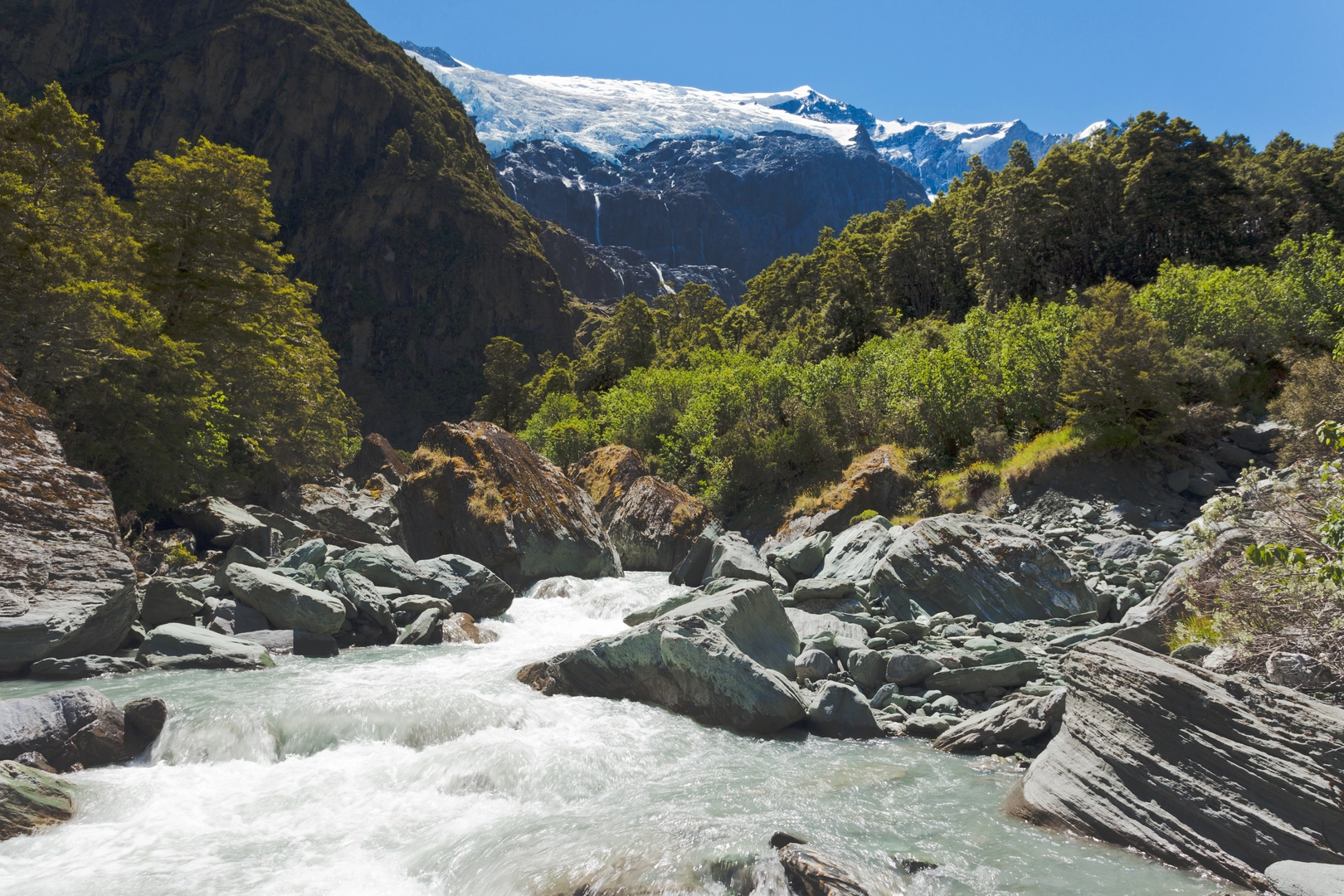 An image depicting the trail Rob Roy Track and its surrounding area.