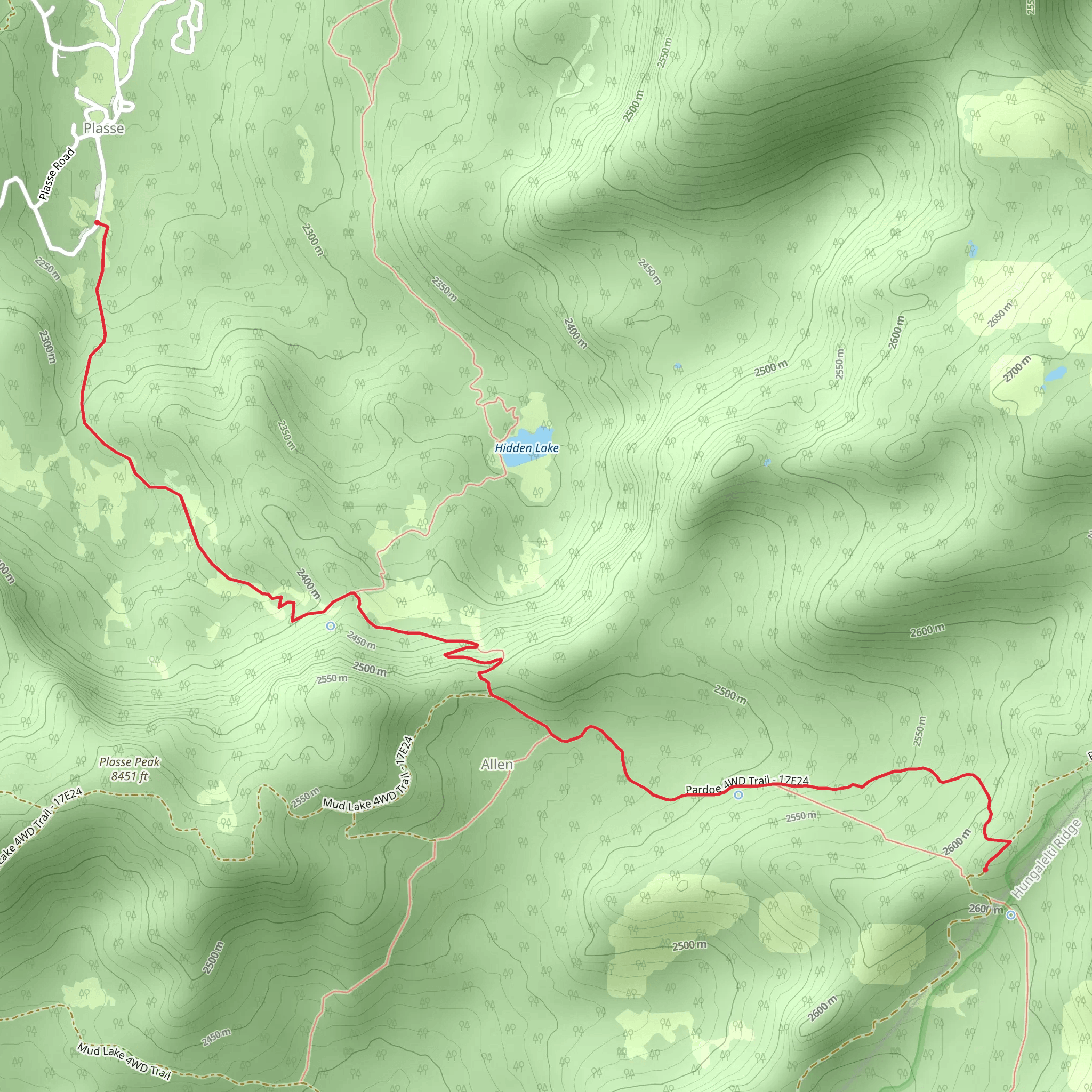 Granite Lake - Hidden Lake Trail mobile static map