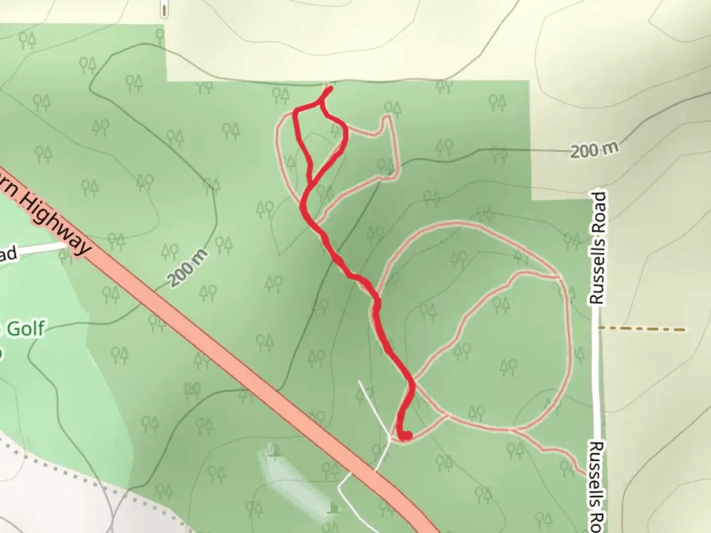 An image depicting the trail Possum Tree Walk and its surrounding area.