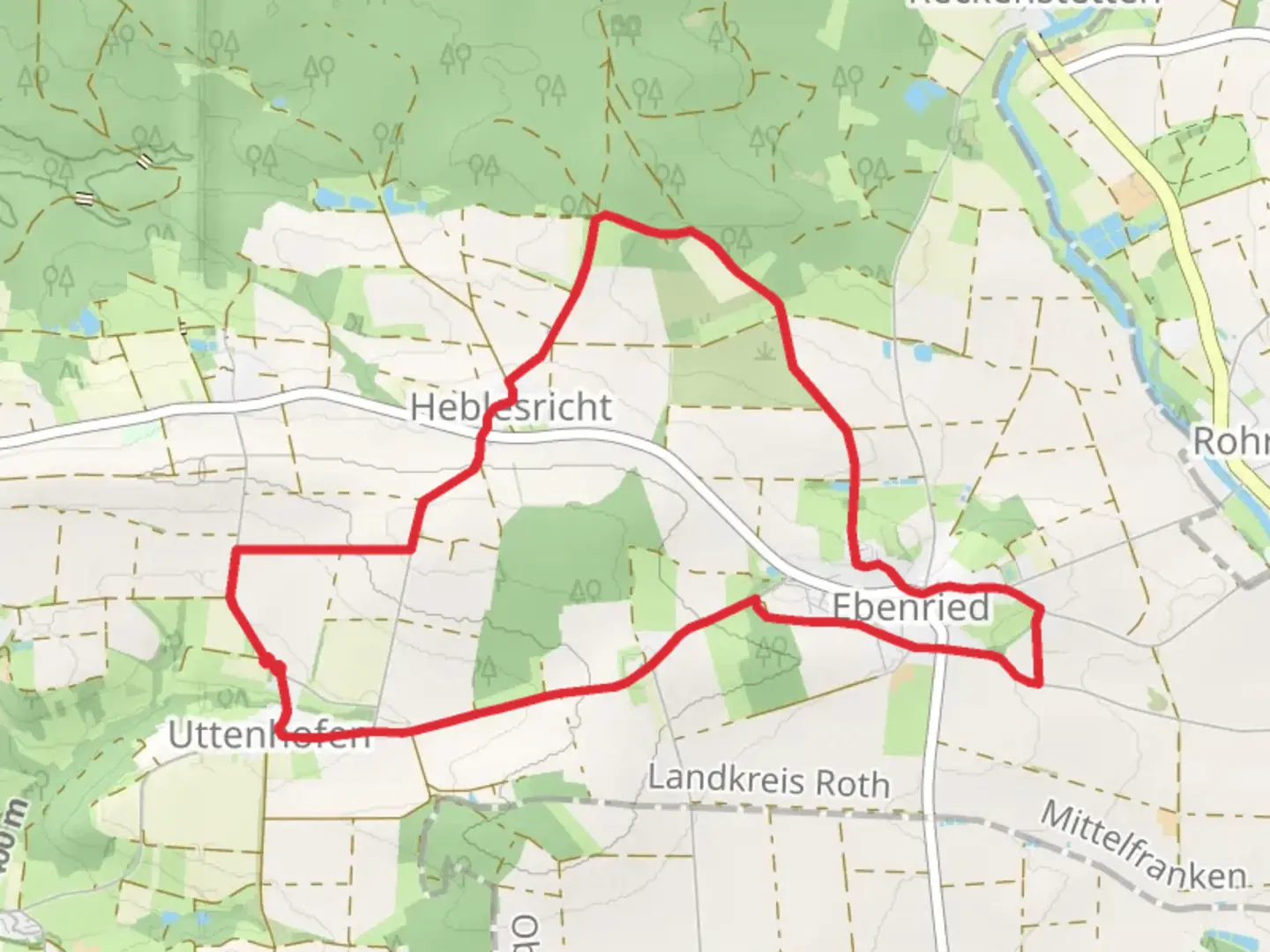 An image depicting the trail Europaeische Wasserscheide and its surrounding area.