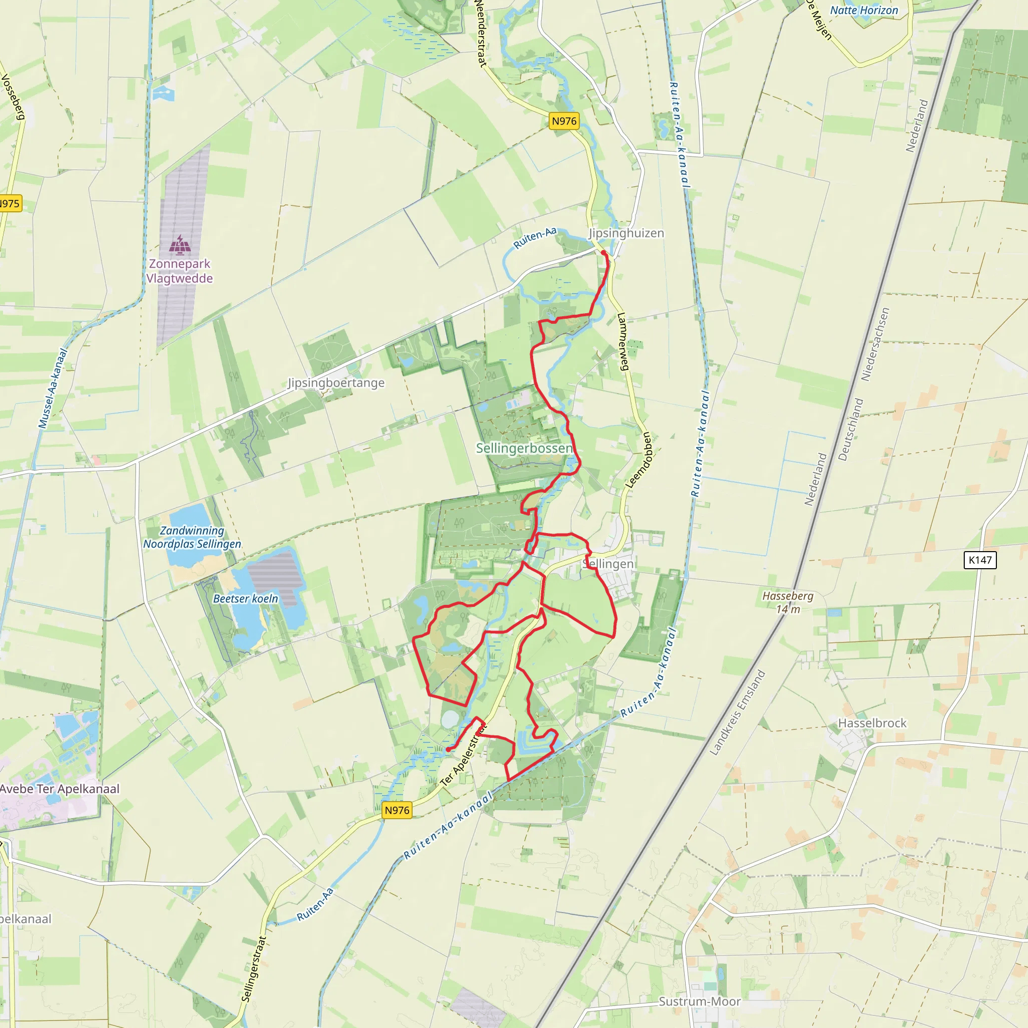 Jipsinghuizen to Laude via Westerwoldepad mobile static map