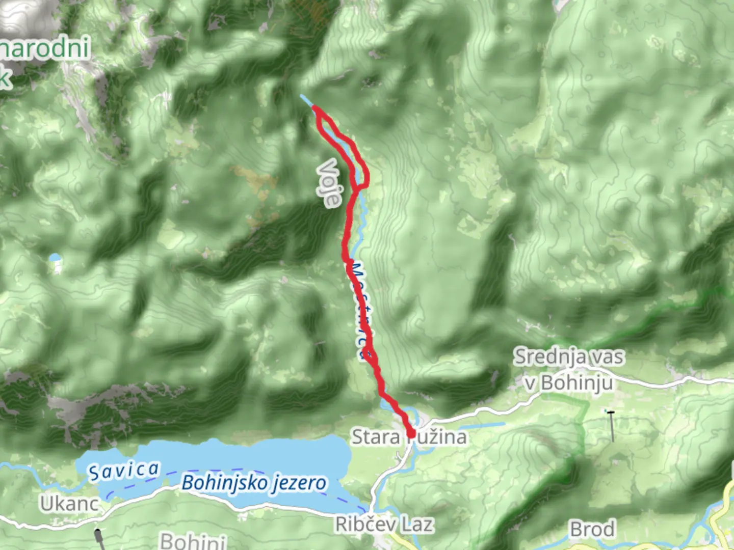 An image depicting the trail Mostnice Gorge Walk - Upper Limits UK and its surrounding area.