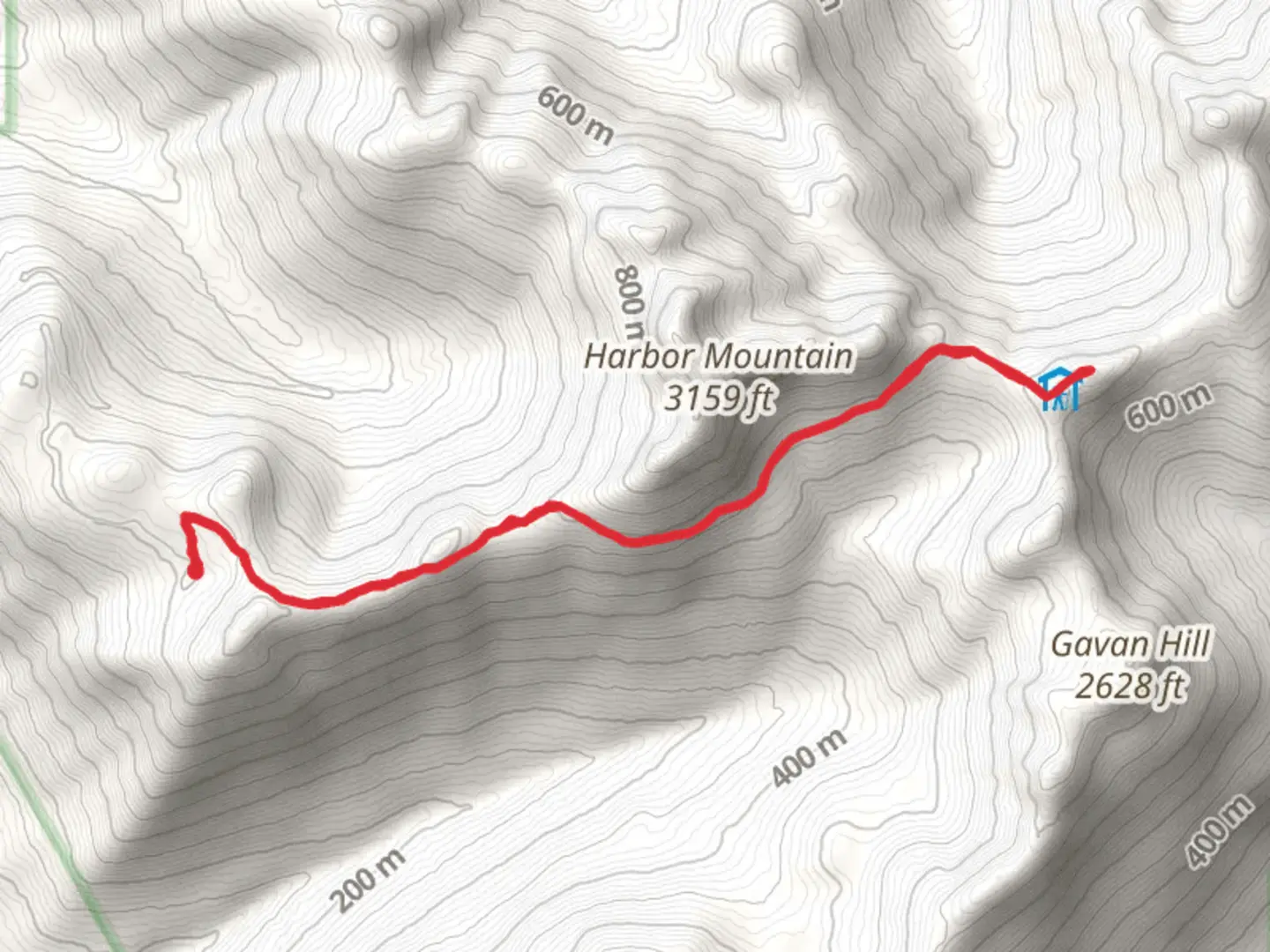 An image depicting the trail Harbor Mountain - Gavan Hill Trail Out and Back and its surrounding area.