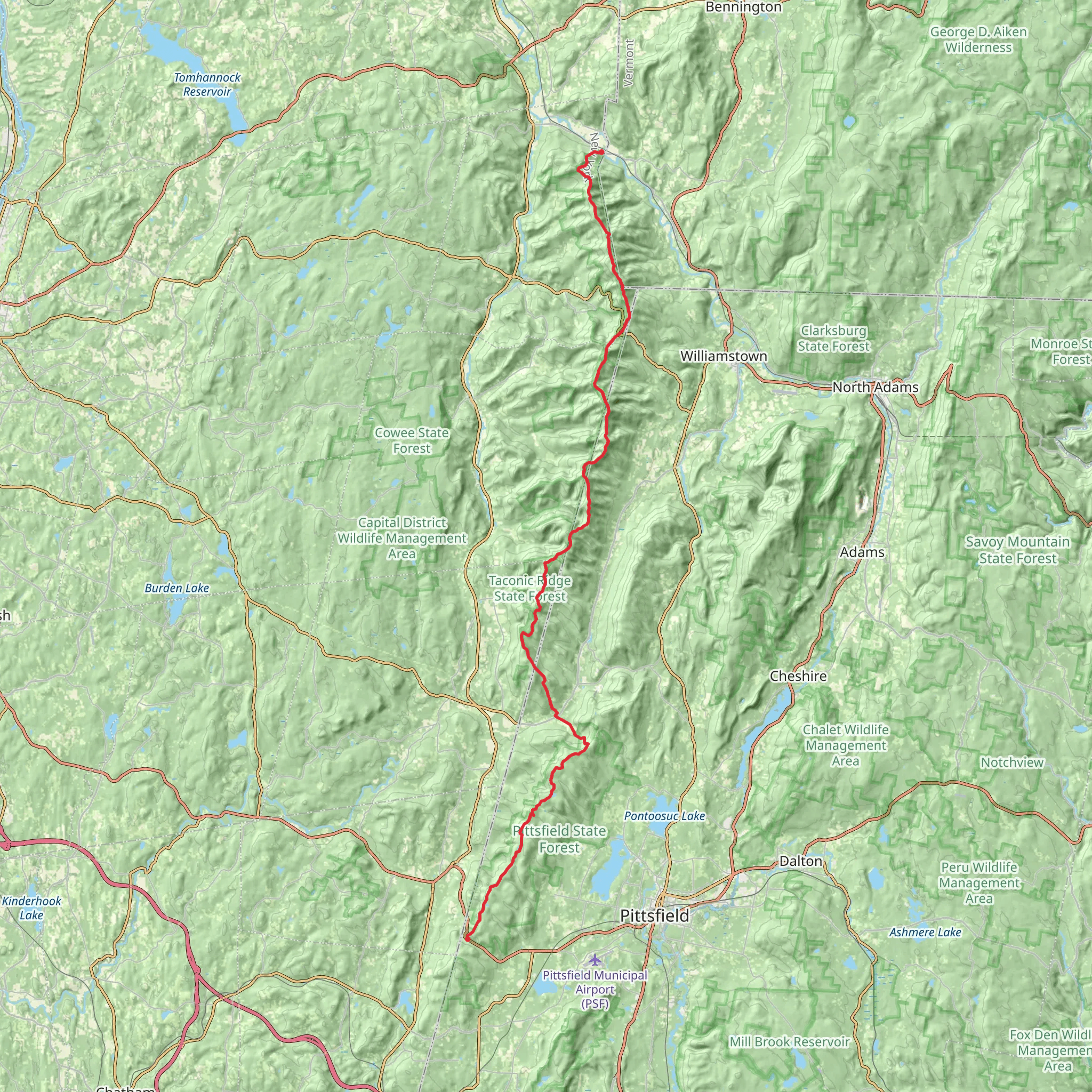 Taconic Crest Trail mobile static map