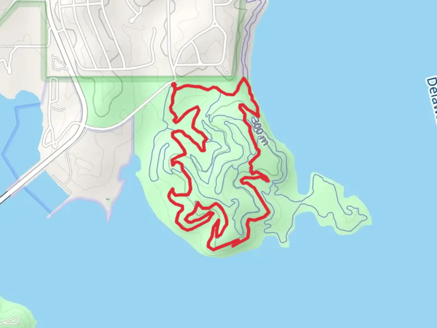 An image depicting the trail Perry State Park Loop and its surrounding area.