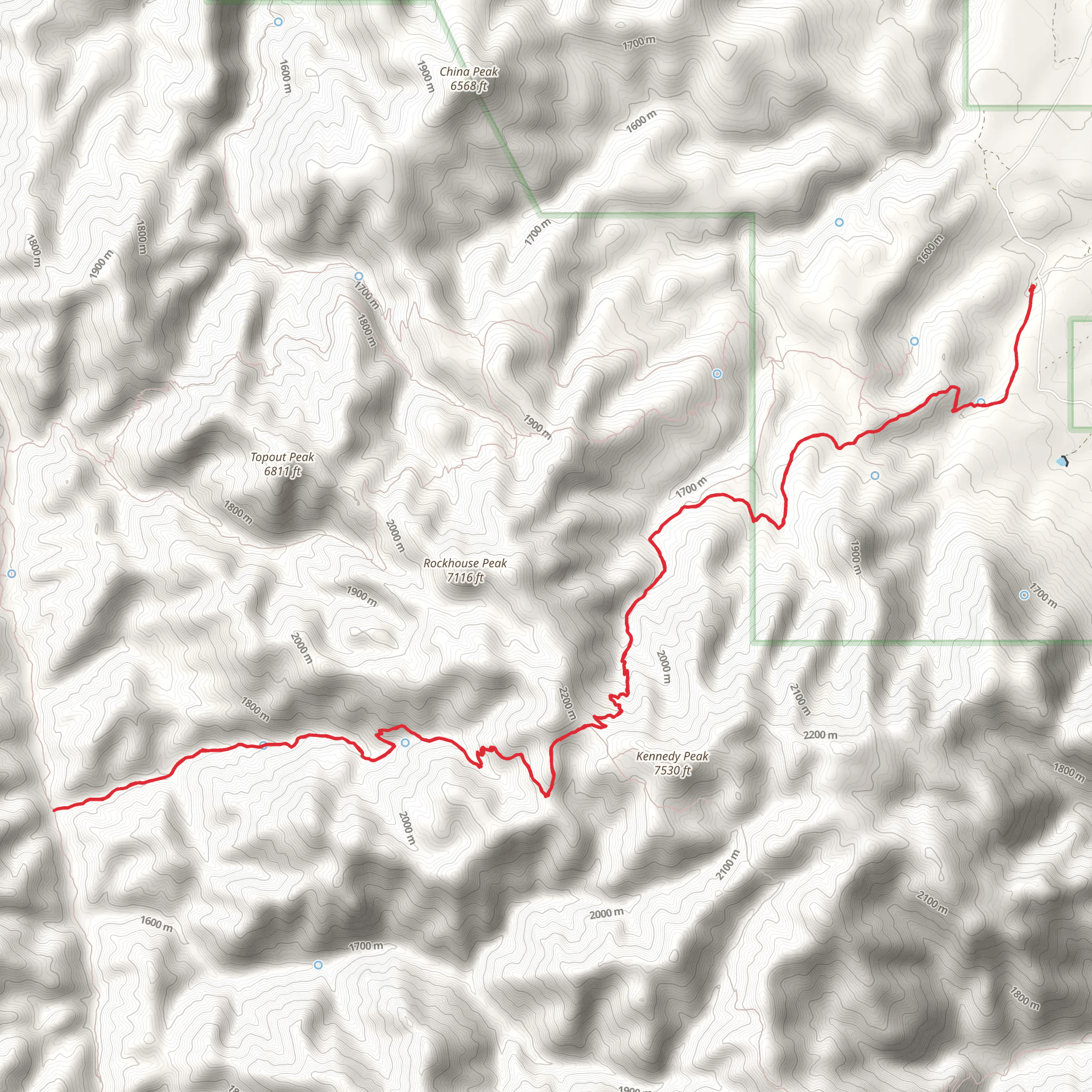 Corral Canyon via East Divide Trail mobile static map