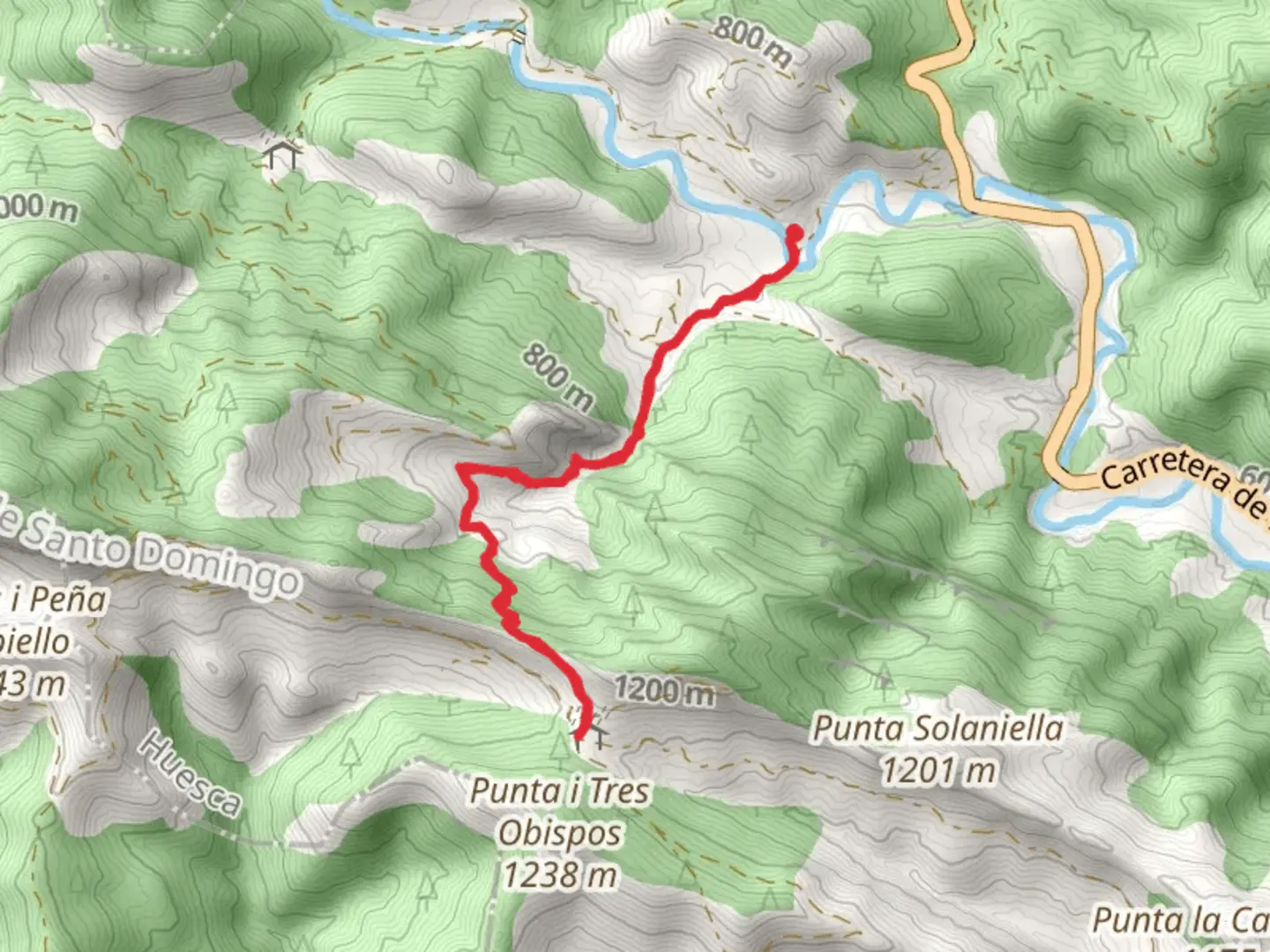 An image depicting the trail Villalangua - Achar de la Osqueta PR HU 097-b and its surrounding area.