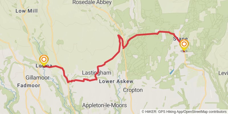 Ravenglass to Scarborough in North of England stage 15 Map