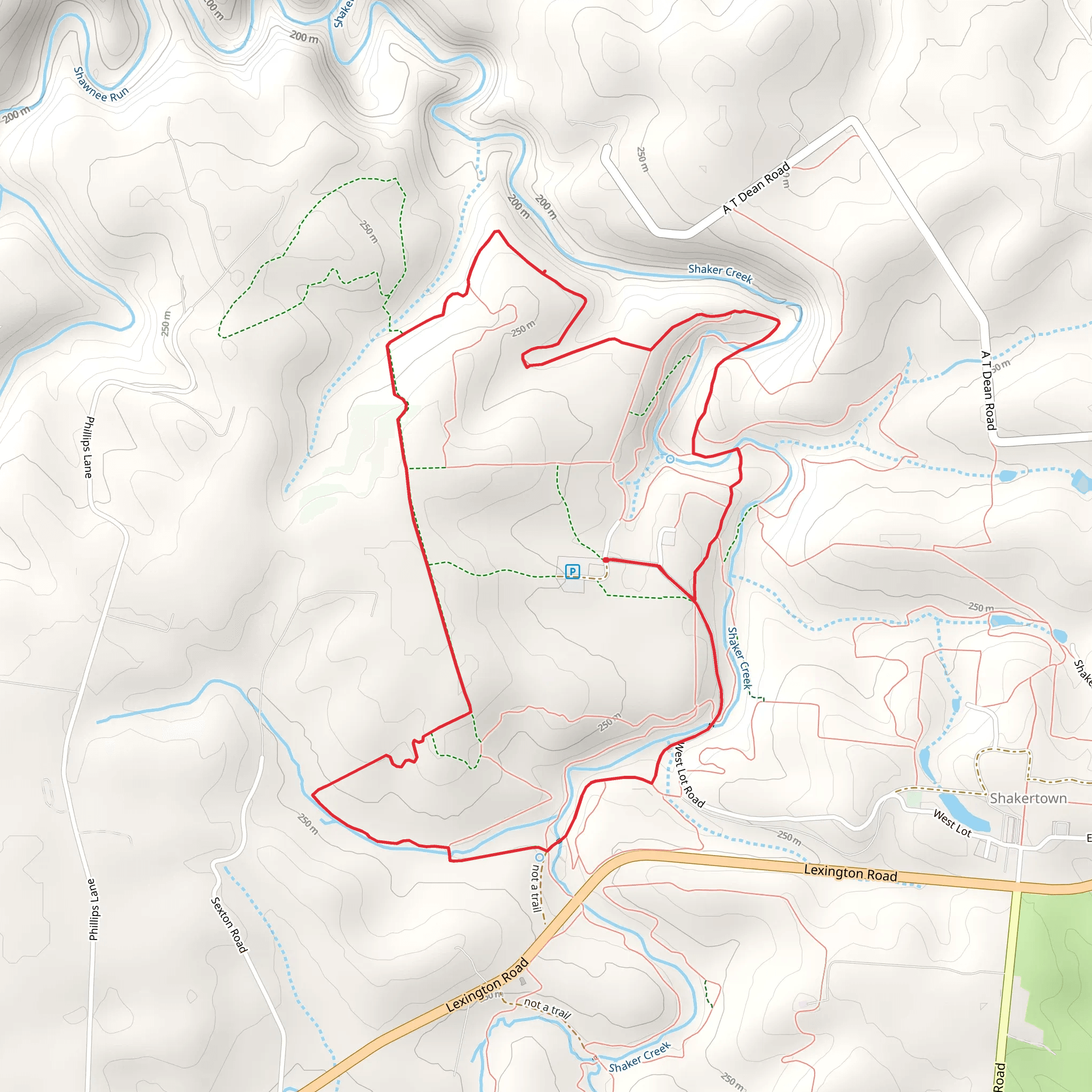Shawnee Run Trail Loop mobile static map
