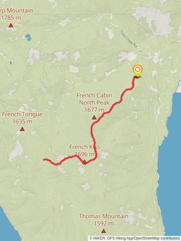 Silver Creek Tie Trail via Domerie Peak Trail mobile static map