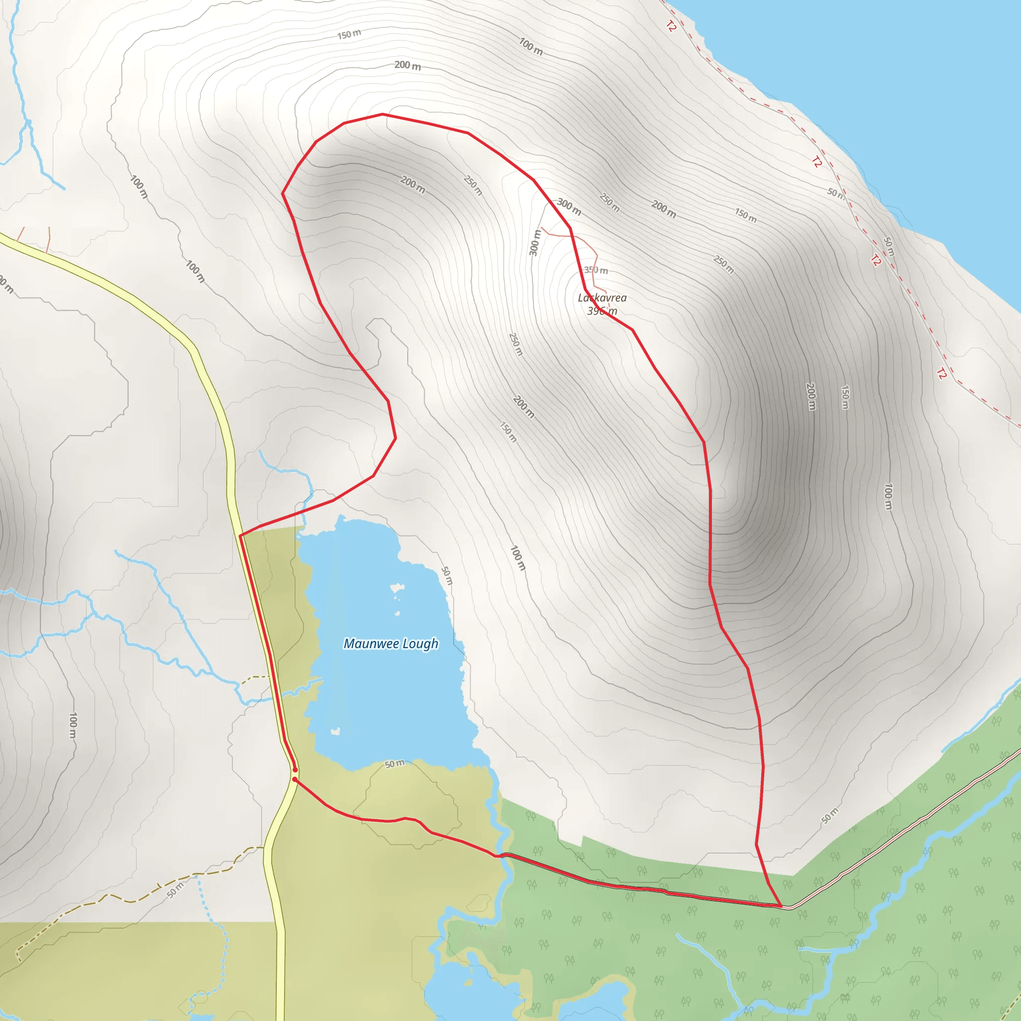 Lackavrea Loop via Maunwee Lough mobile static map
