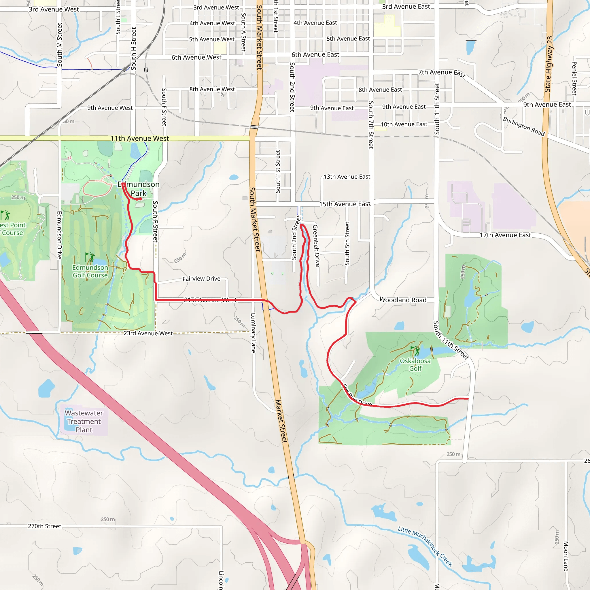 Mahaska Community Recreation Trail mobile static map