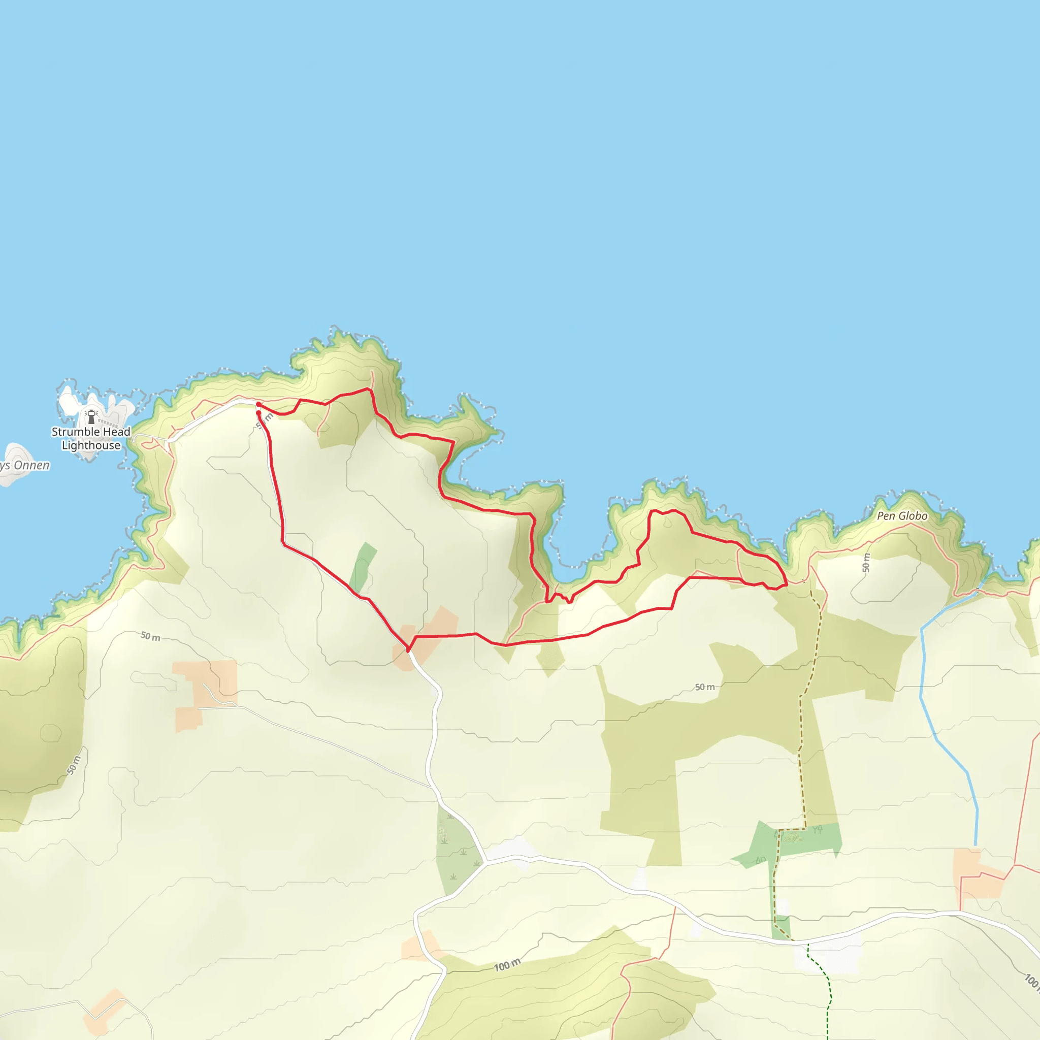 Upper Solva to Porth y Rhaw mobile static map