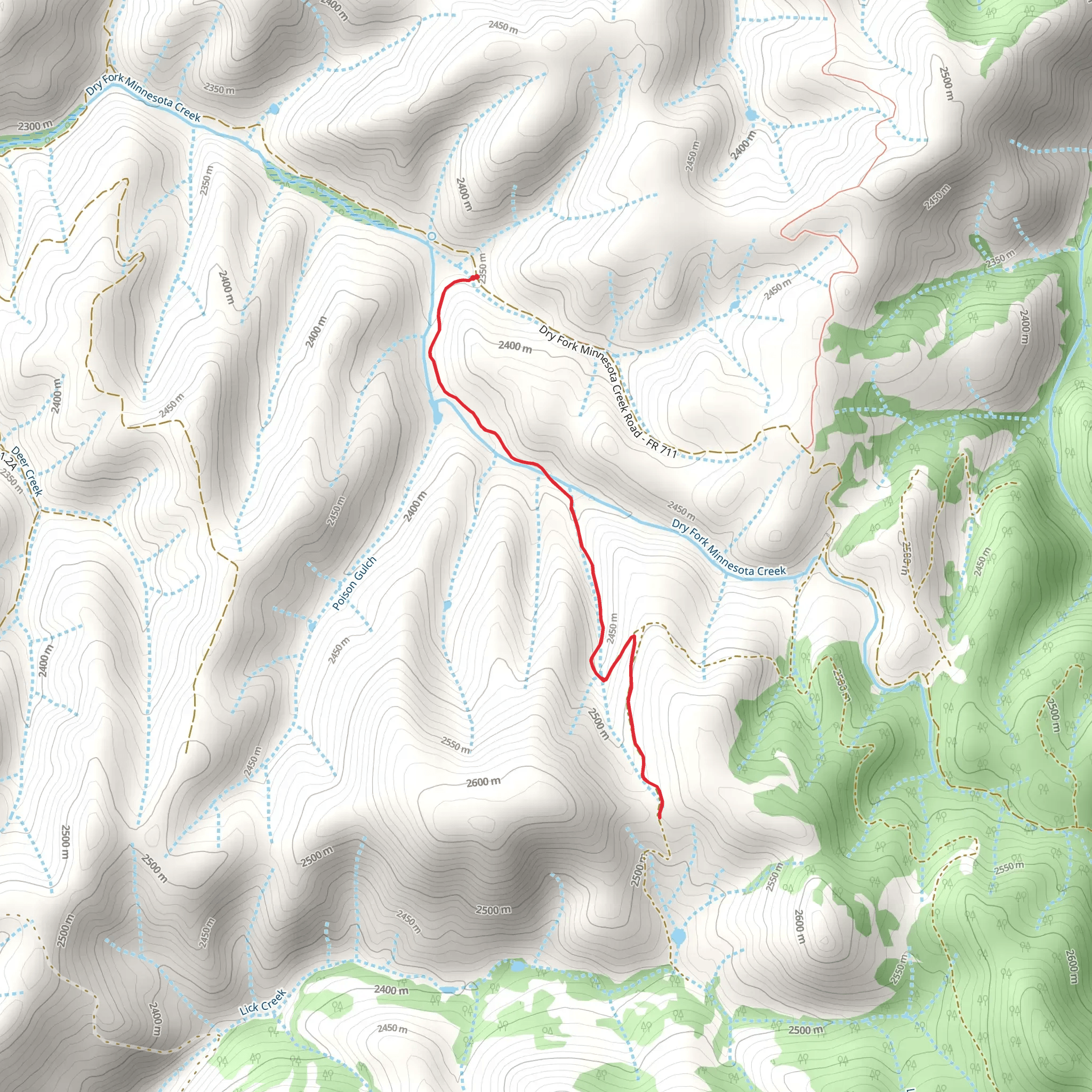 Elijah's Park Trail via Elijah Spring Road mobile static map