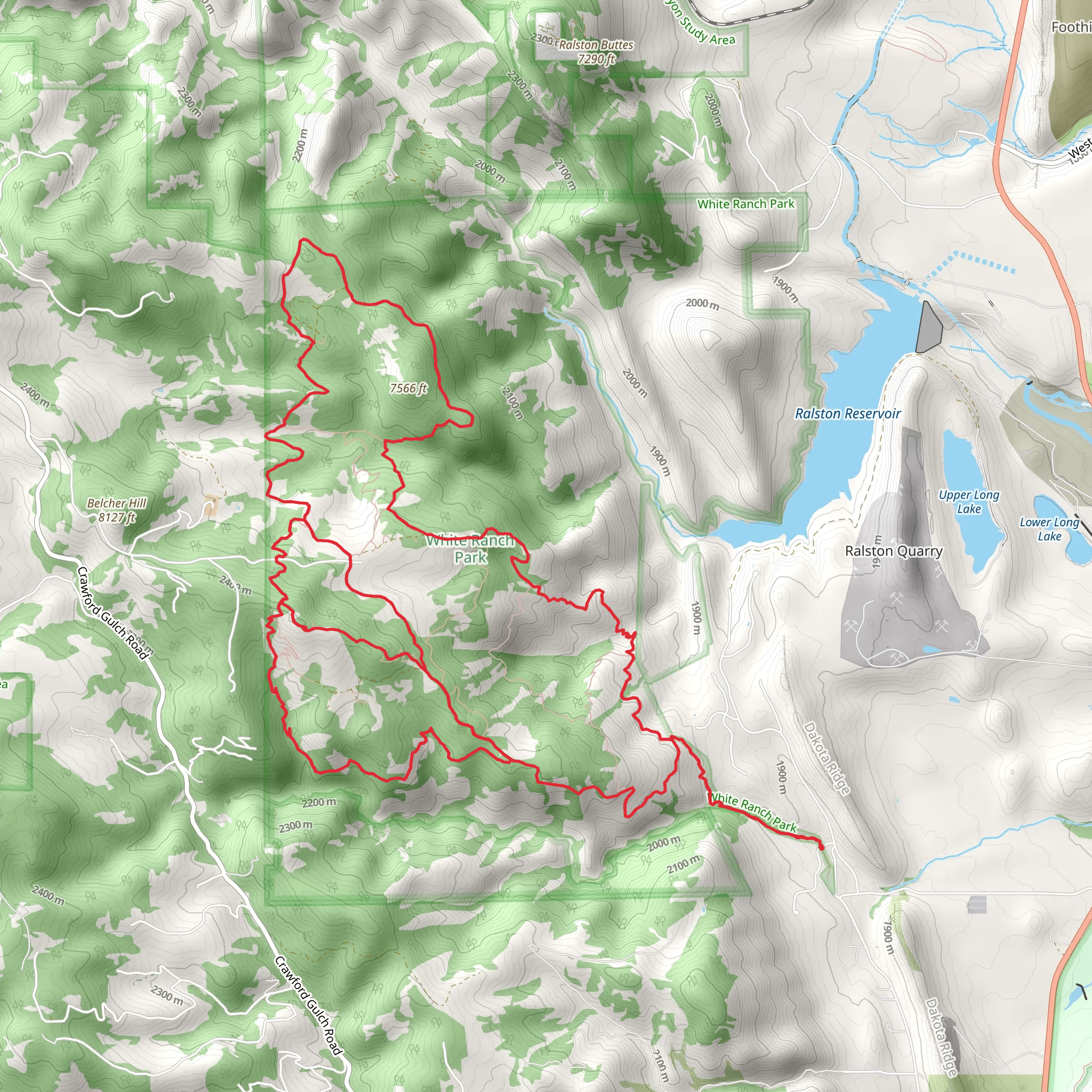 Belcher Hill, Eawhide Trail and Mustang Loop Trail mobile static map
