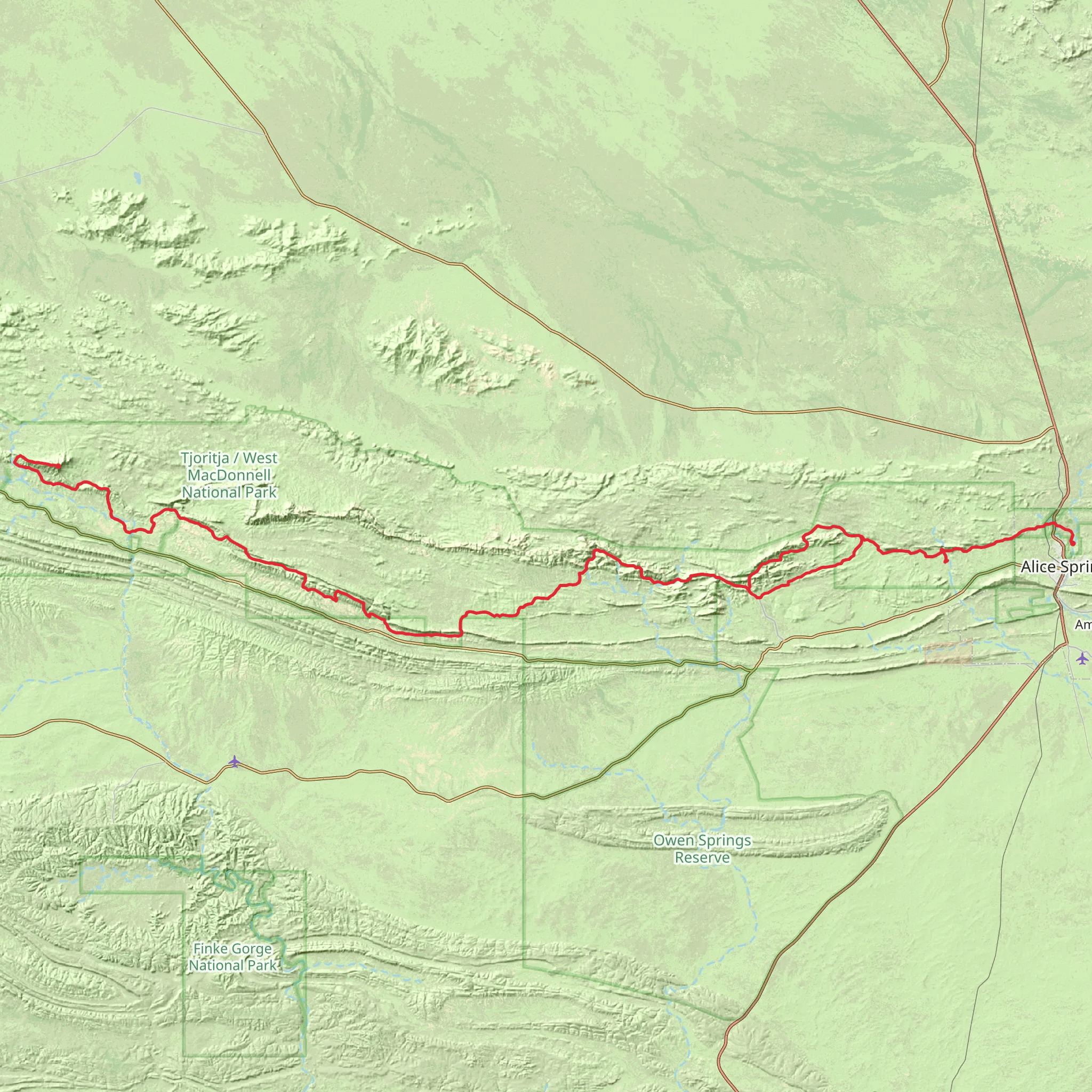 Larapinta Trail mobile static map