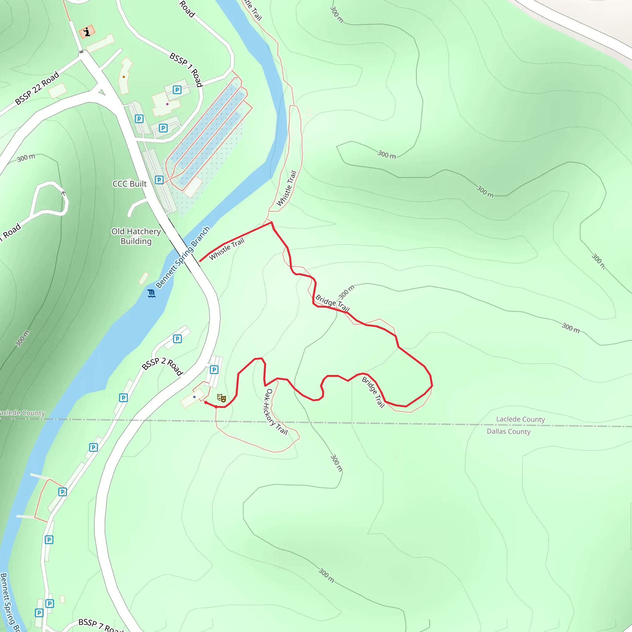 Bridge and Whistle Trail mobile static map