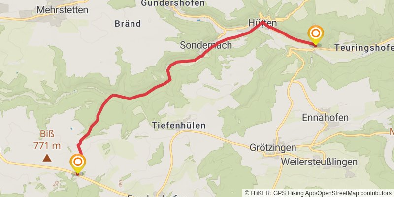 Schwäbische Alb Südrand - Weg HW 2 stage 8 Map