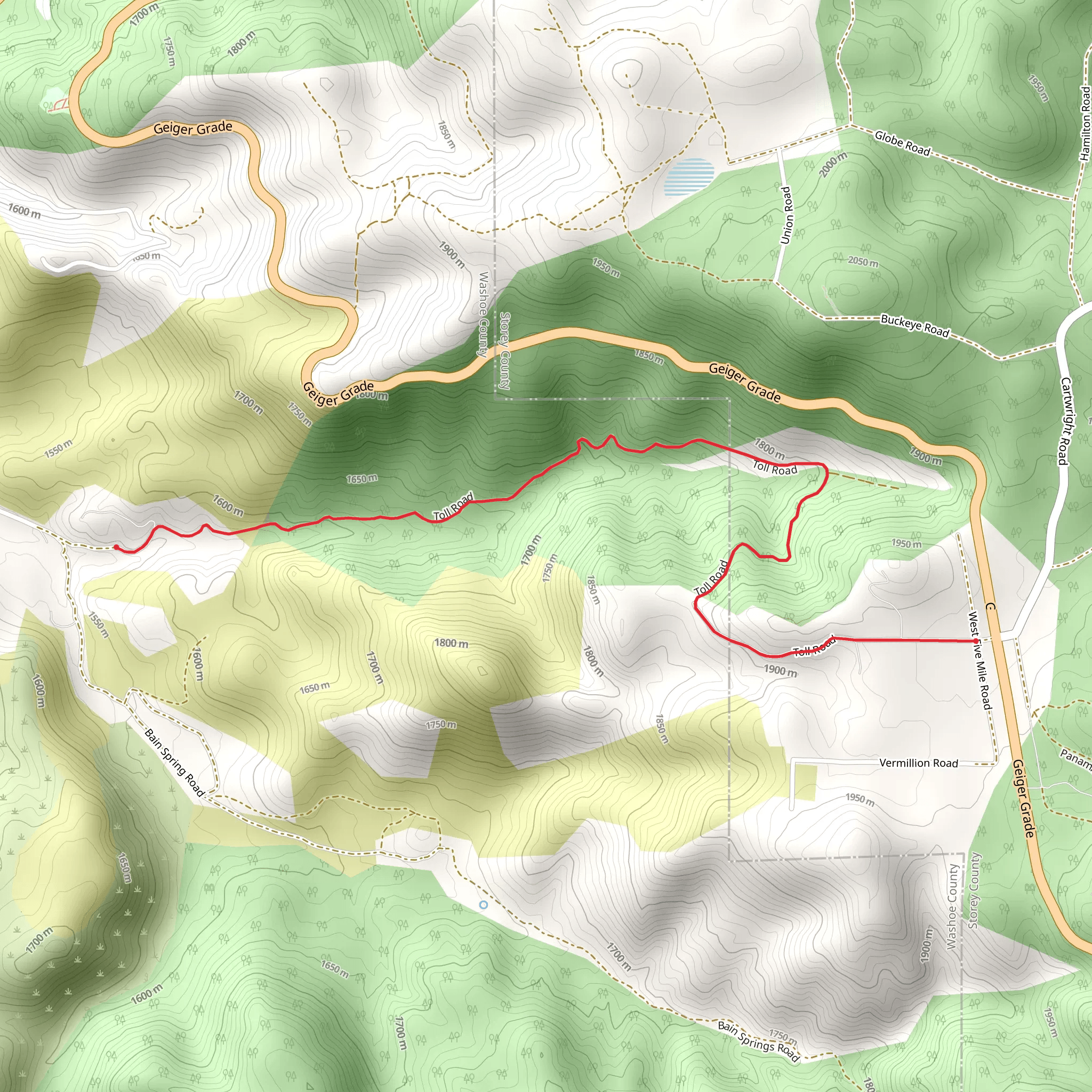 Toll Road Trail mobile static map