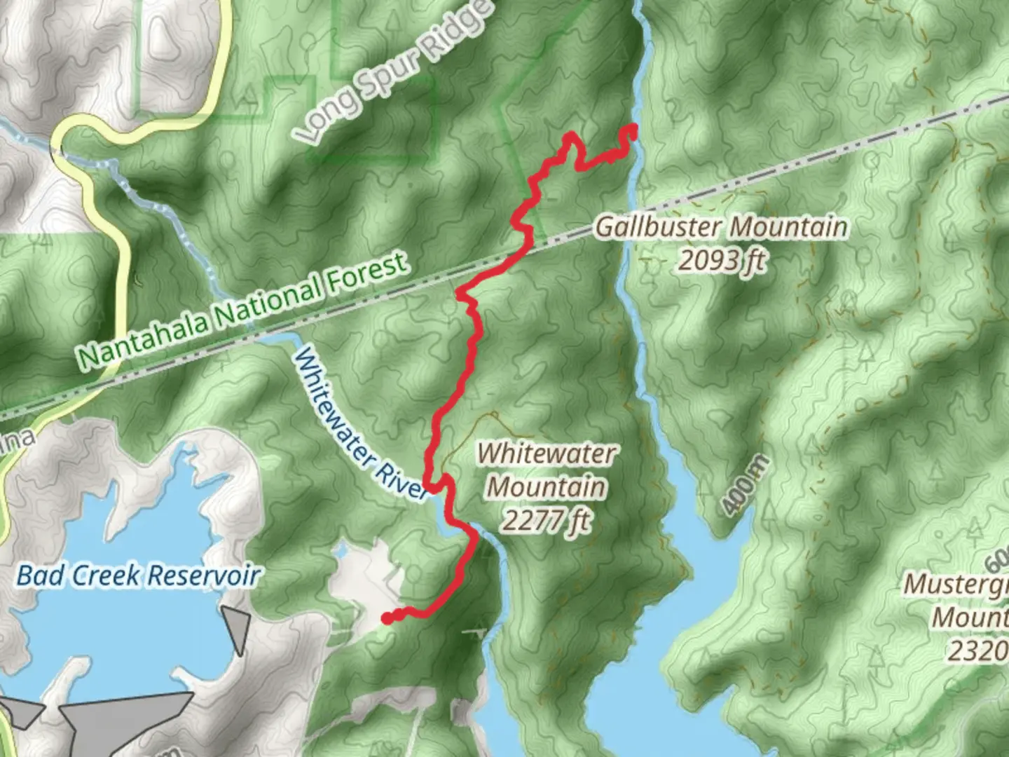 An image depicting the trail Thompson River via Foothills Trail and its surrounding area.