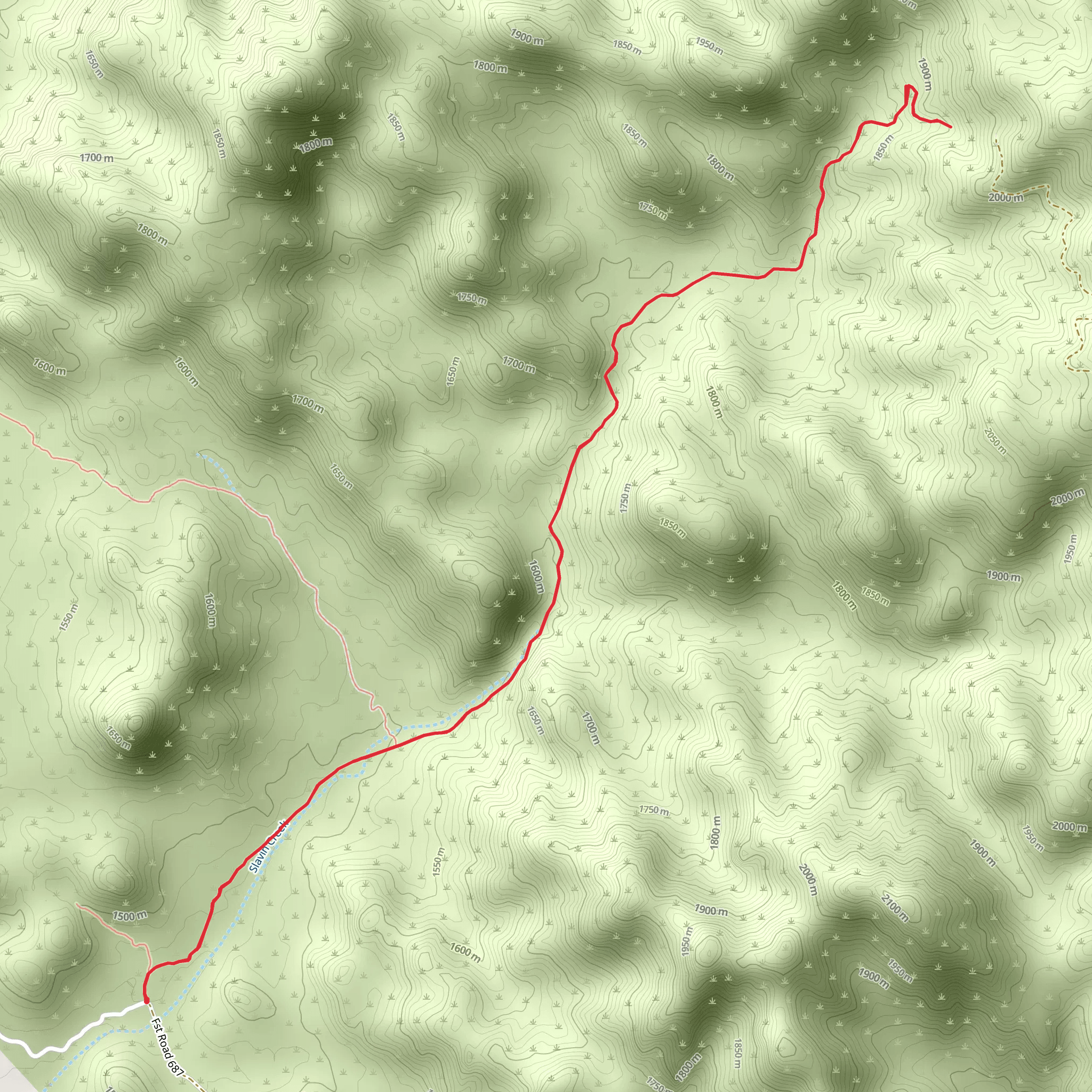 Slavin Gulch Trail mobile static map