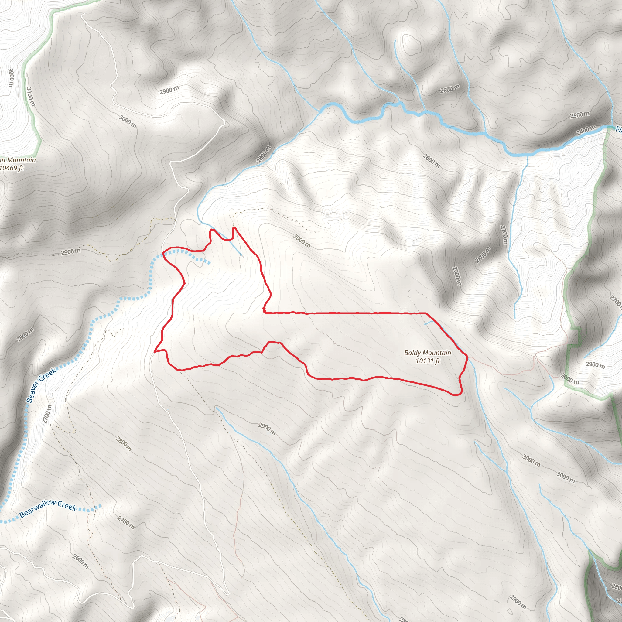 Baldy Loop Trail mobile static map