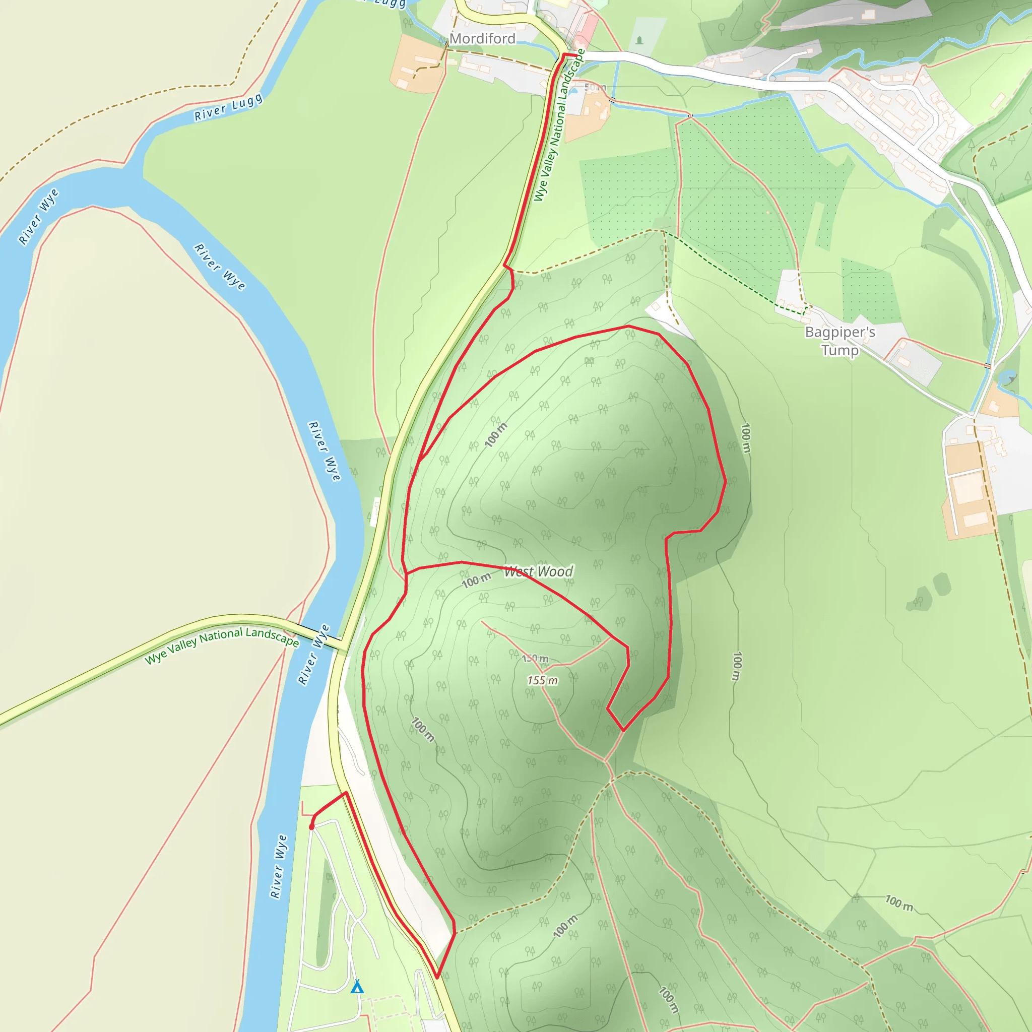 West Wood Loop mobile static map