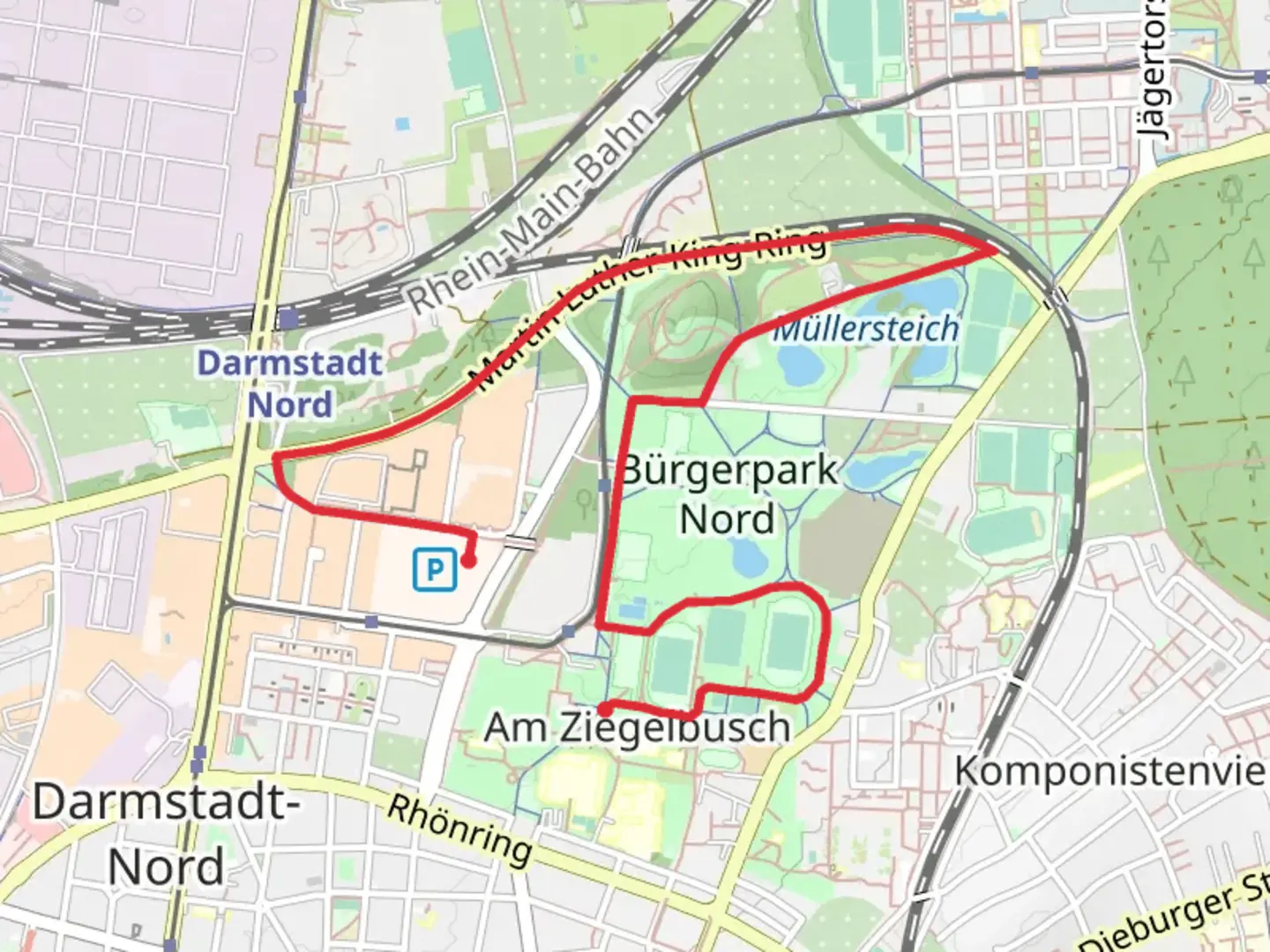 An image depicting the trail Müllersteich Walk and its surrounding area.