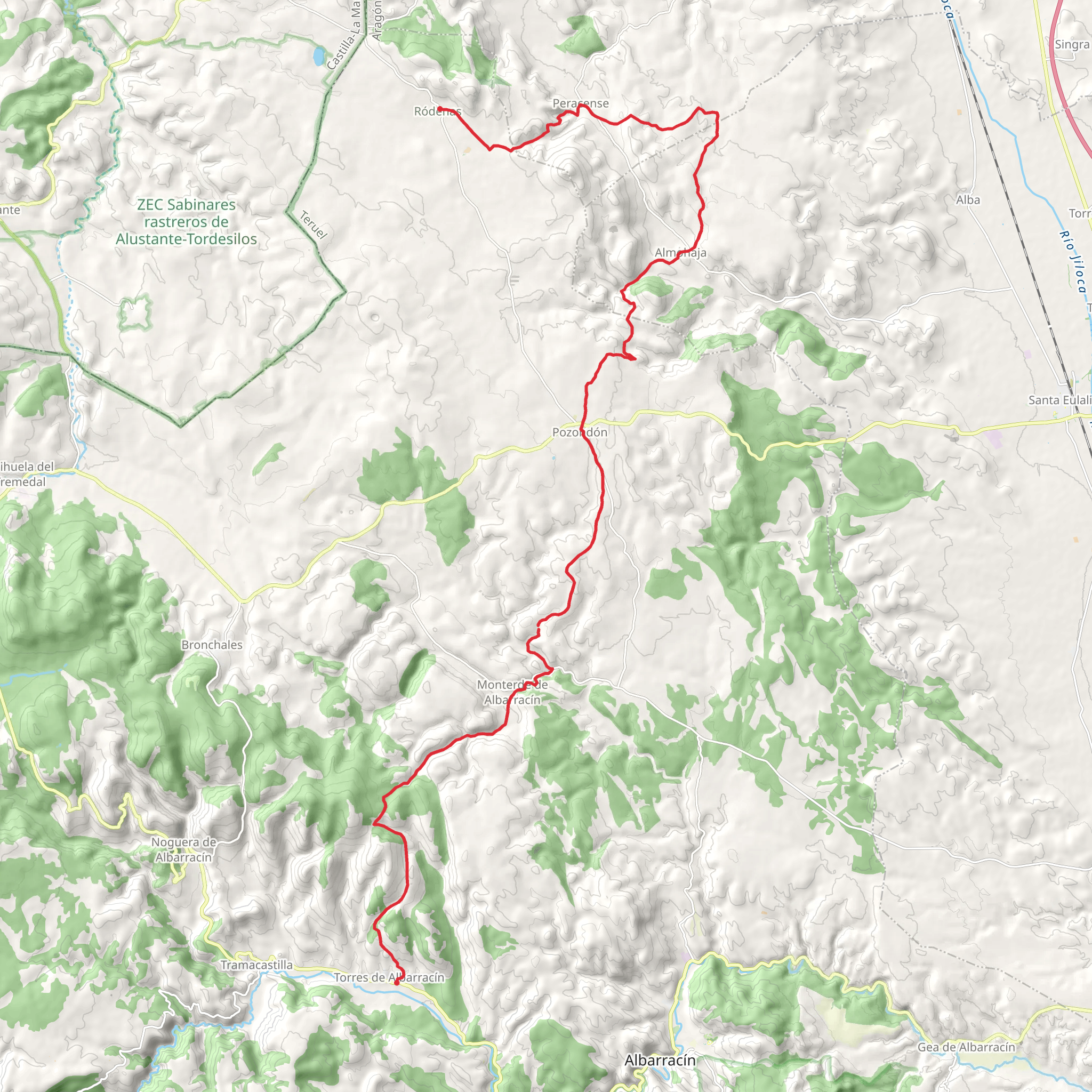 Rodenas - Torres de Albarracin PR TE 4 mobile static map