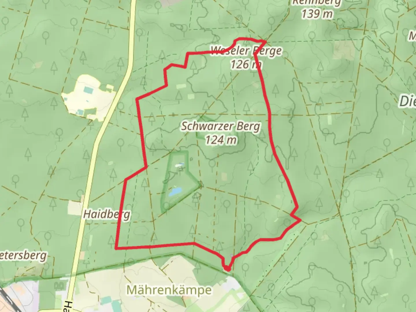 An image depicting the trail Brinksknapp Loop and its surrounding area.