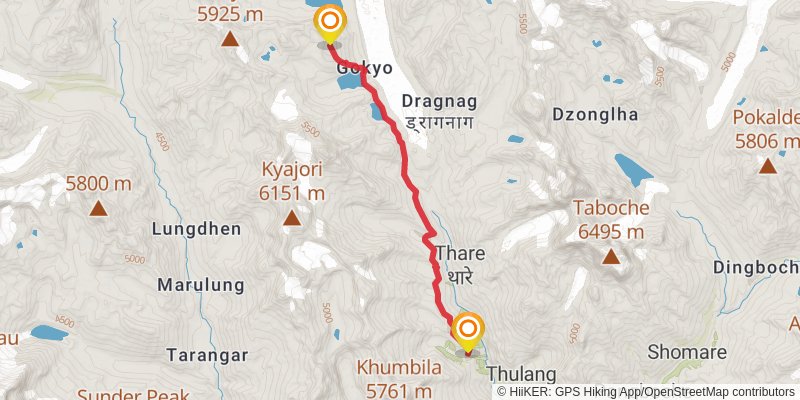 Gokyo Lakes Trek stage 4 Map