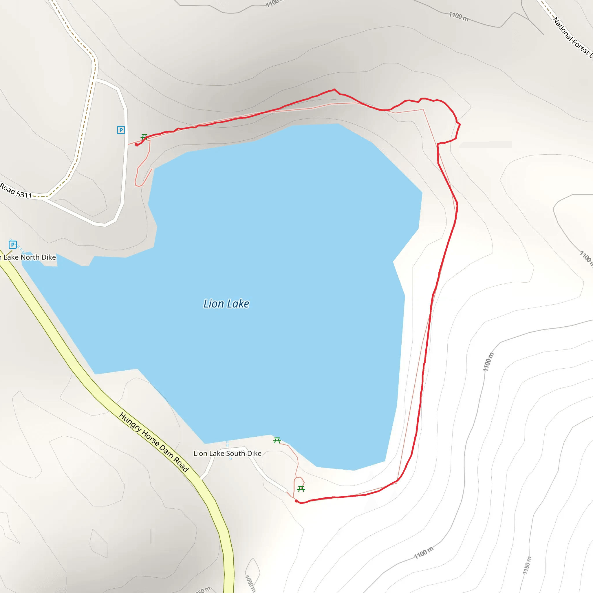 Lion Lake Trail mobile static map