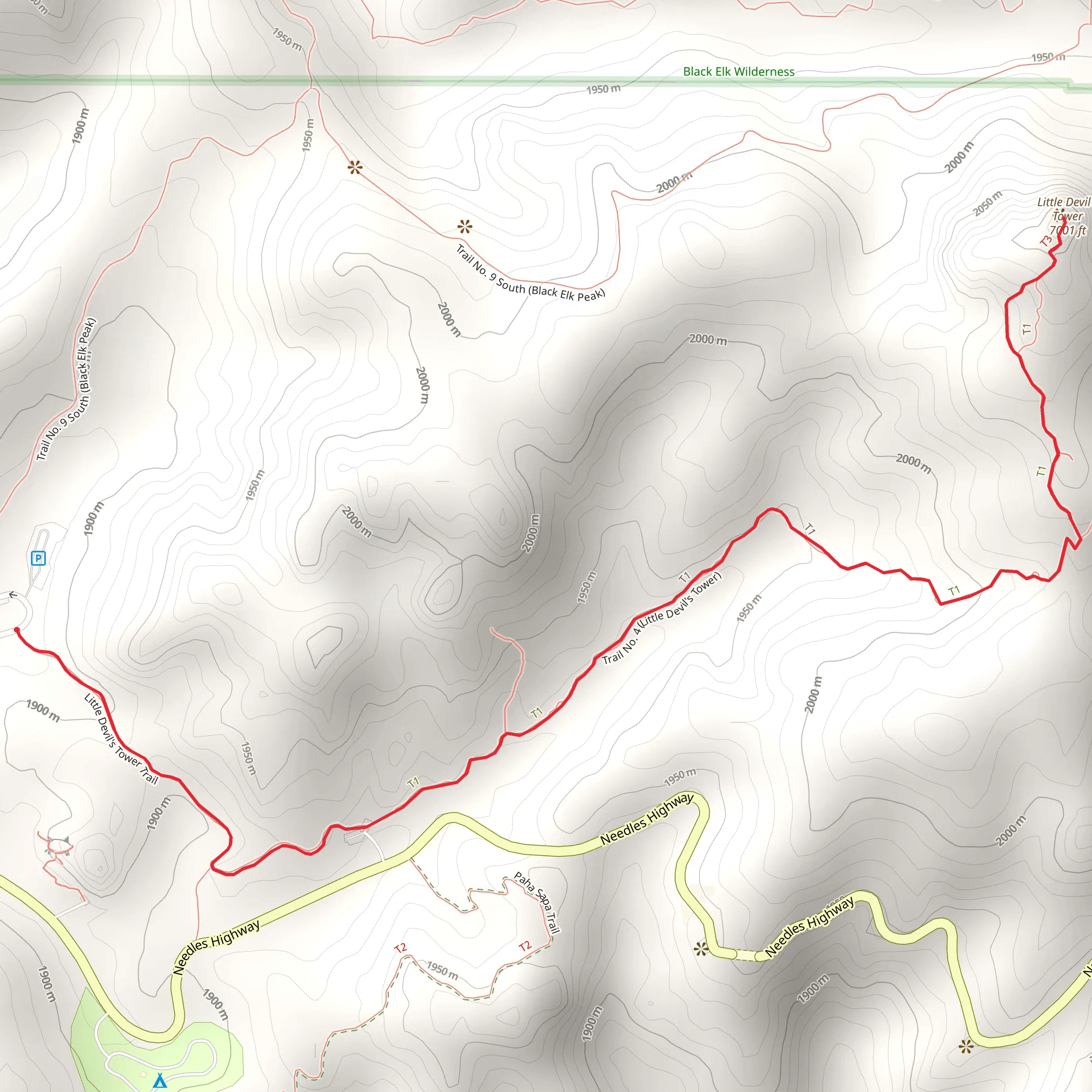 Little Devil's Tower Trail mobile static map