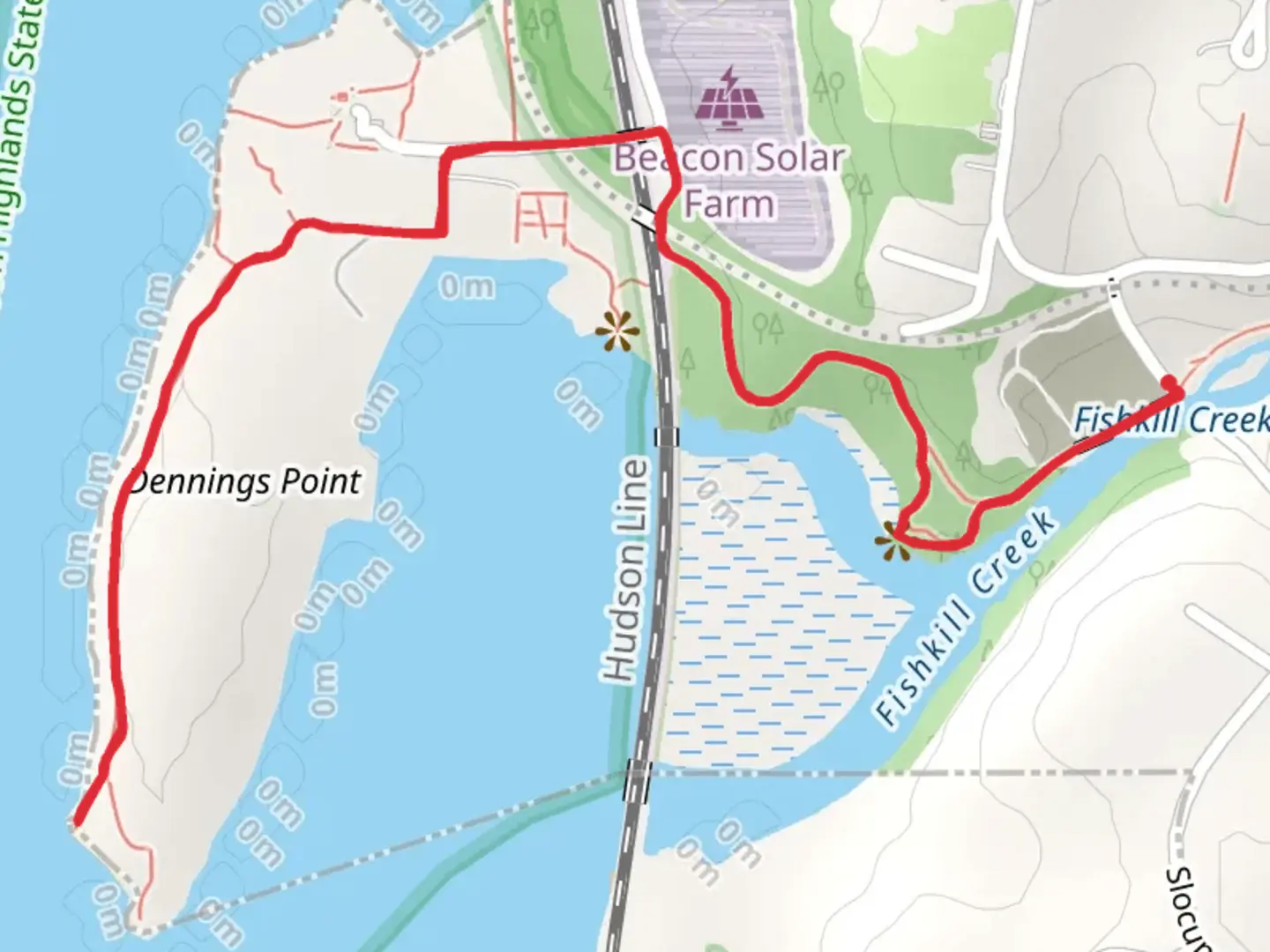 An image depicting the trail Dennings Point Via Fishkill Creek Trail and its surrounding area.