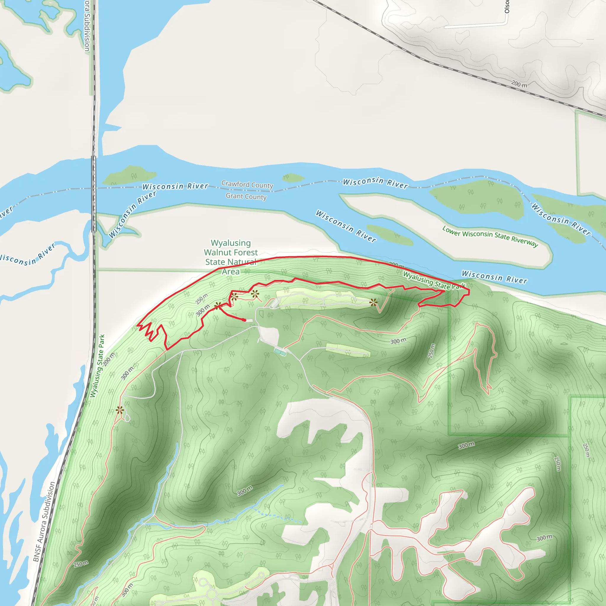 Old Immigrant and Bluff Loop Trail mobile static map