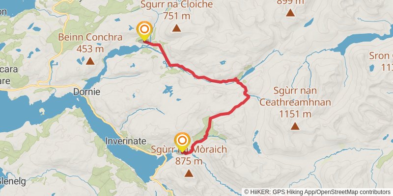Fort William to Cape Wrath Walk stage 7 Map